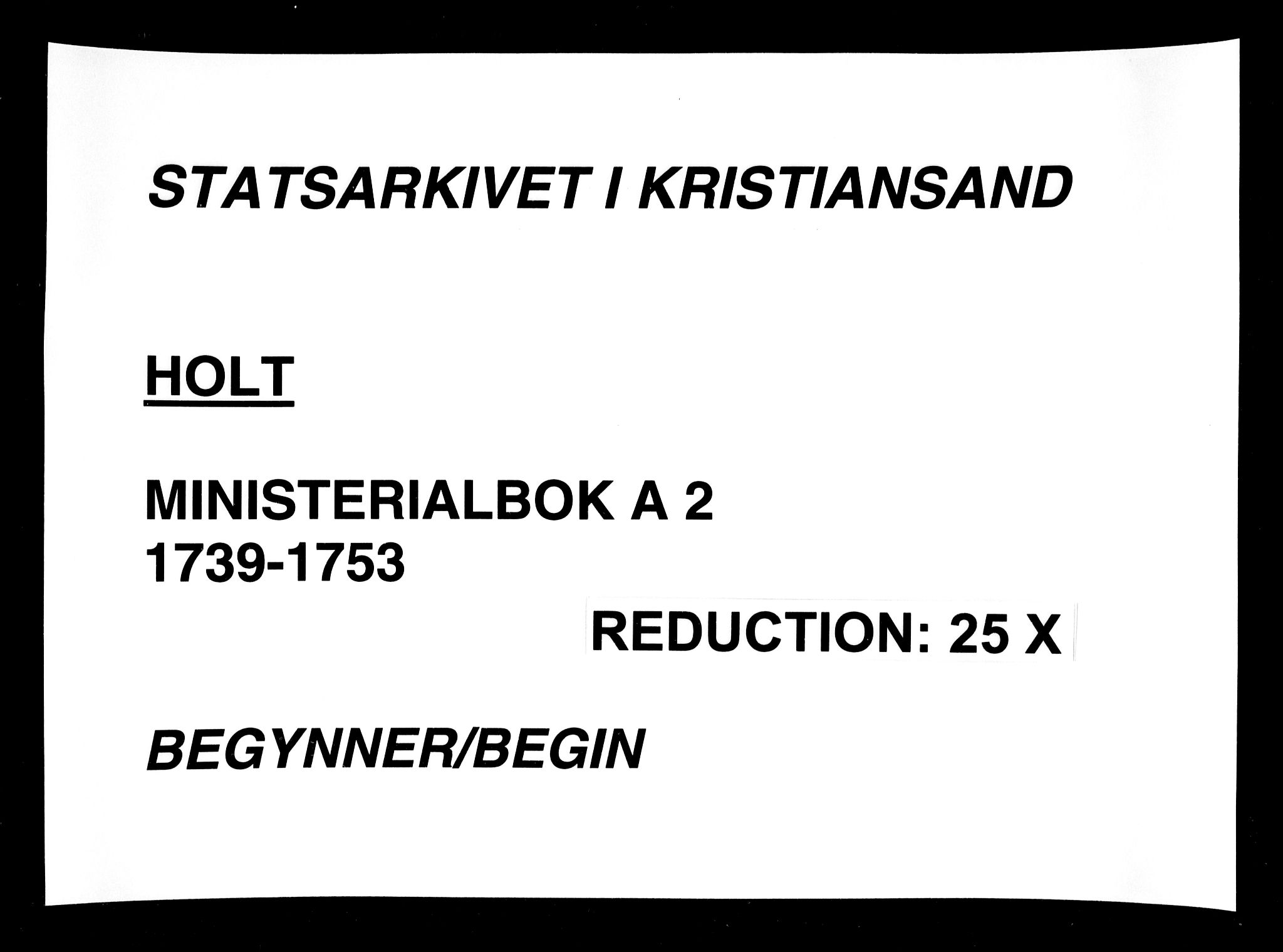 Holt sokneprestkontor, SAK/1111-0021/F/Fa/L0002: Ministerialbok nr. A 2, 1739-1753