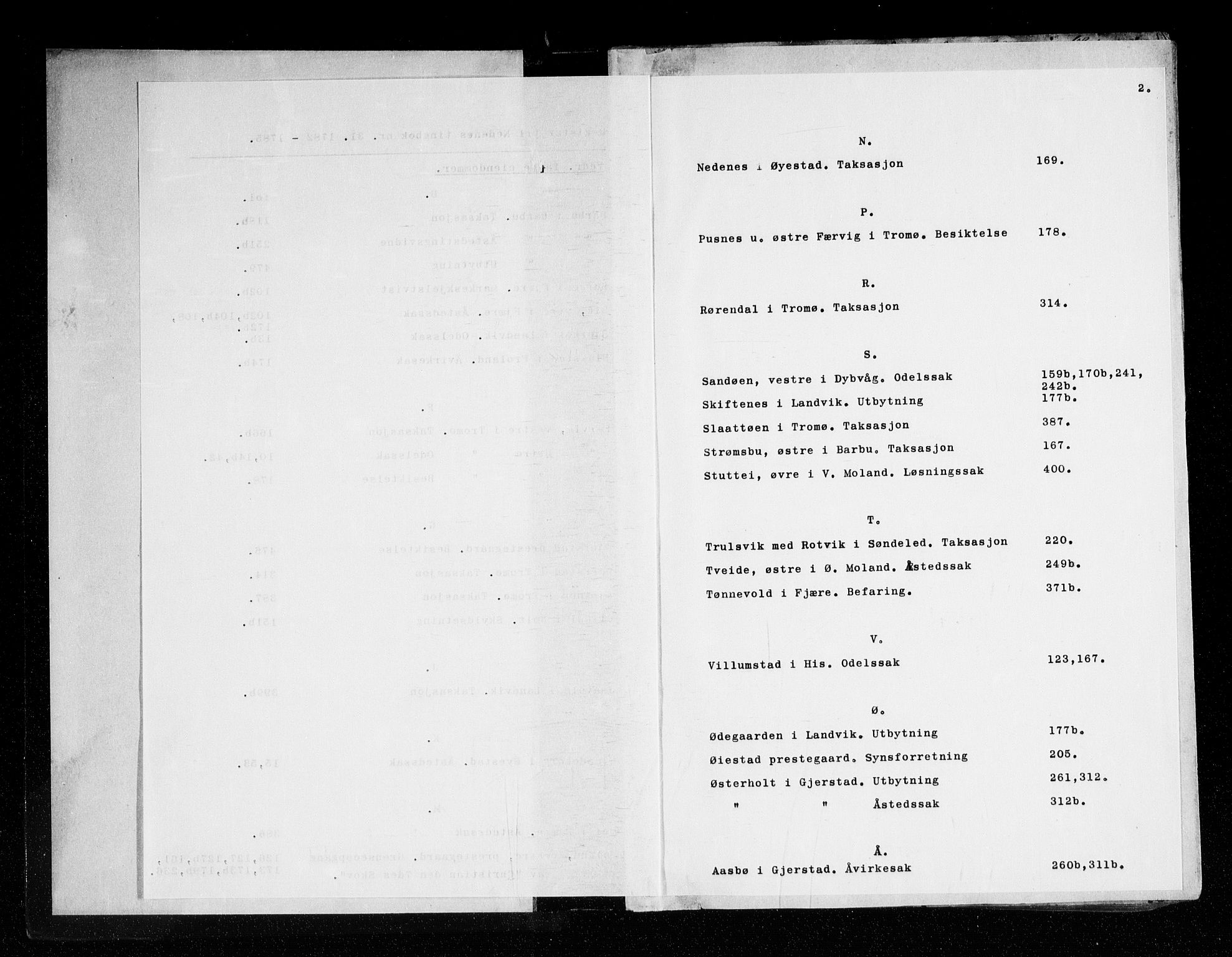 Nedenes sorenskriveri før 1824, SAK/1221-0007/F/Fa/L0036: Tingbok med register nr 31, 1782-1785