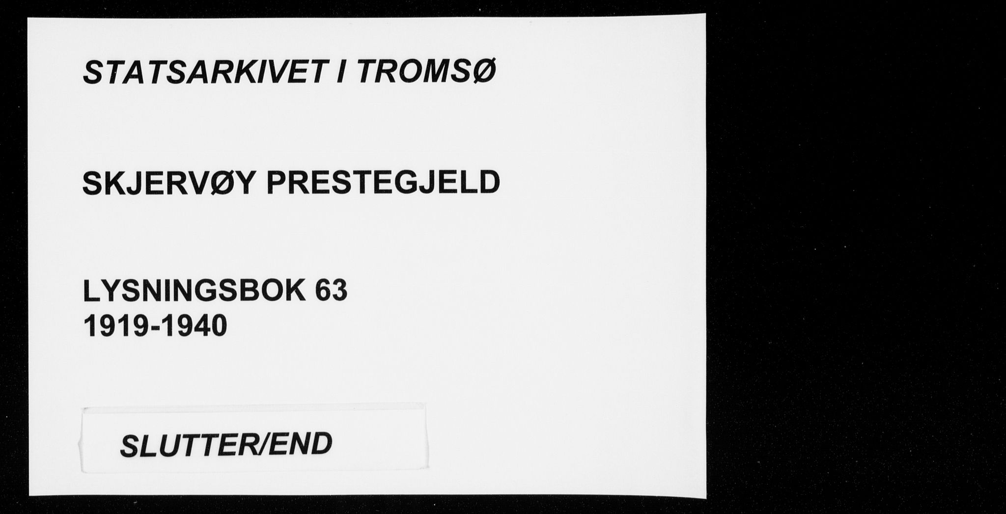 Skjervøy sokneprestkontor, AV/SATØ-S-1300/I/Ib/L0063: Lysningsprotokoll nr. 63, 1919-1940