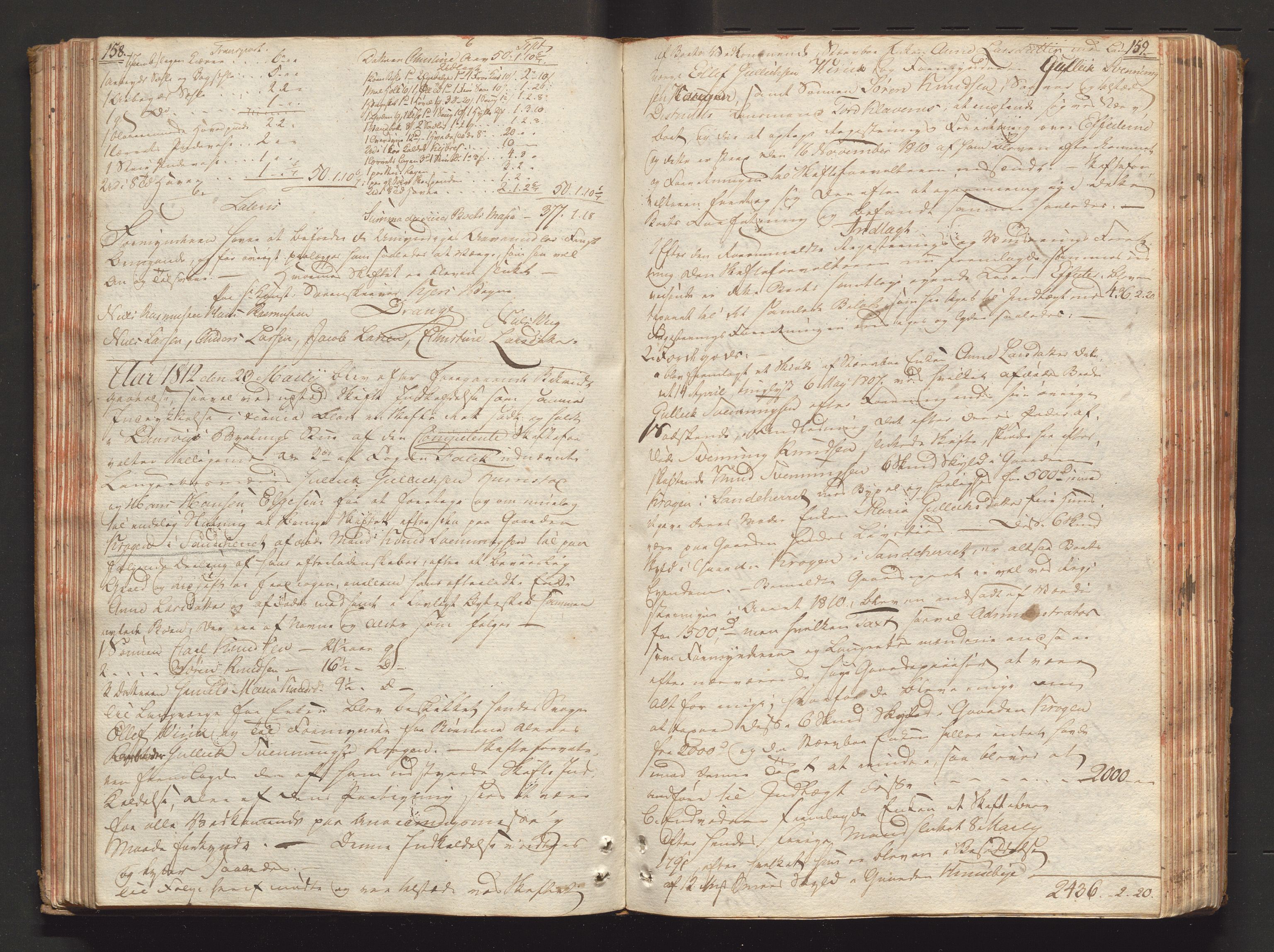 Larvik sorenskriveri, AV/SAKO-A-83/H/Hd/Hda/L0016: Skifteprotokoll, 1811-1812, s. 158-159