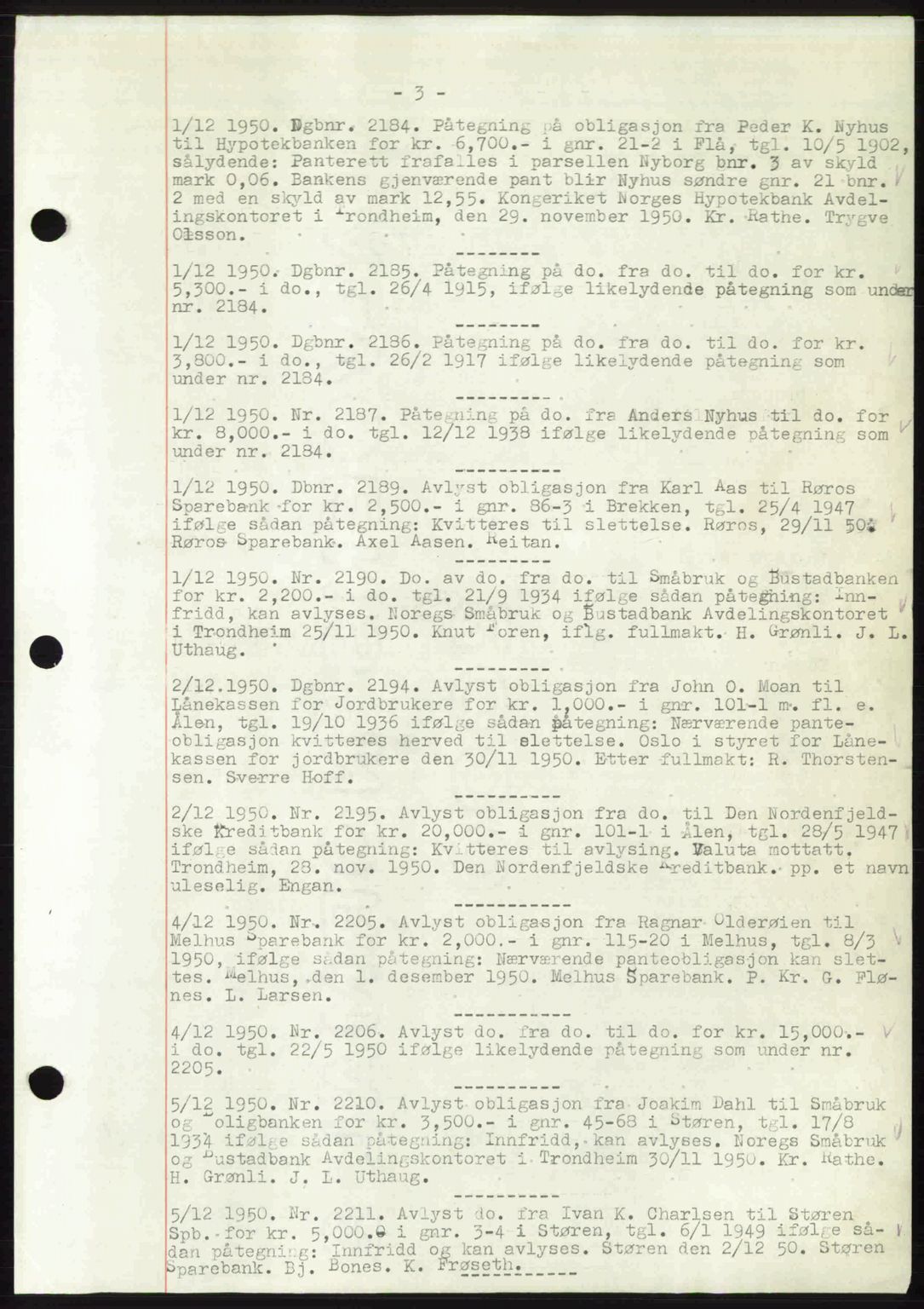 Gauldal sorenskriveri, SAT/A-0014/1/2/2C: Pantebok nr. A11, 1950-1950, Dagboknr: 2184/1950