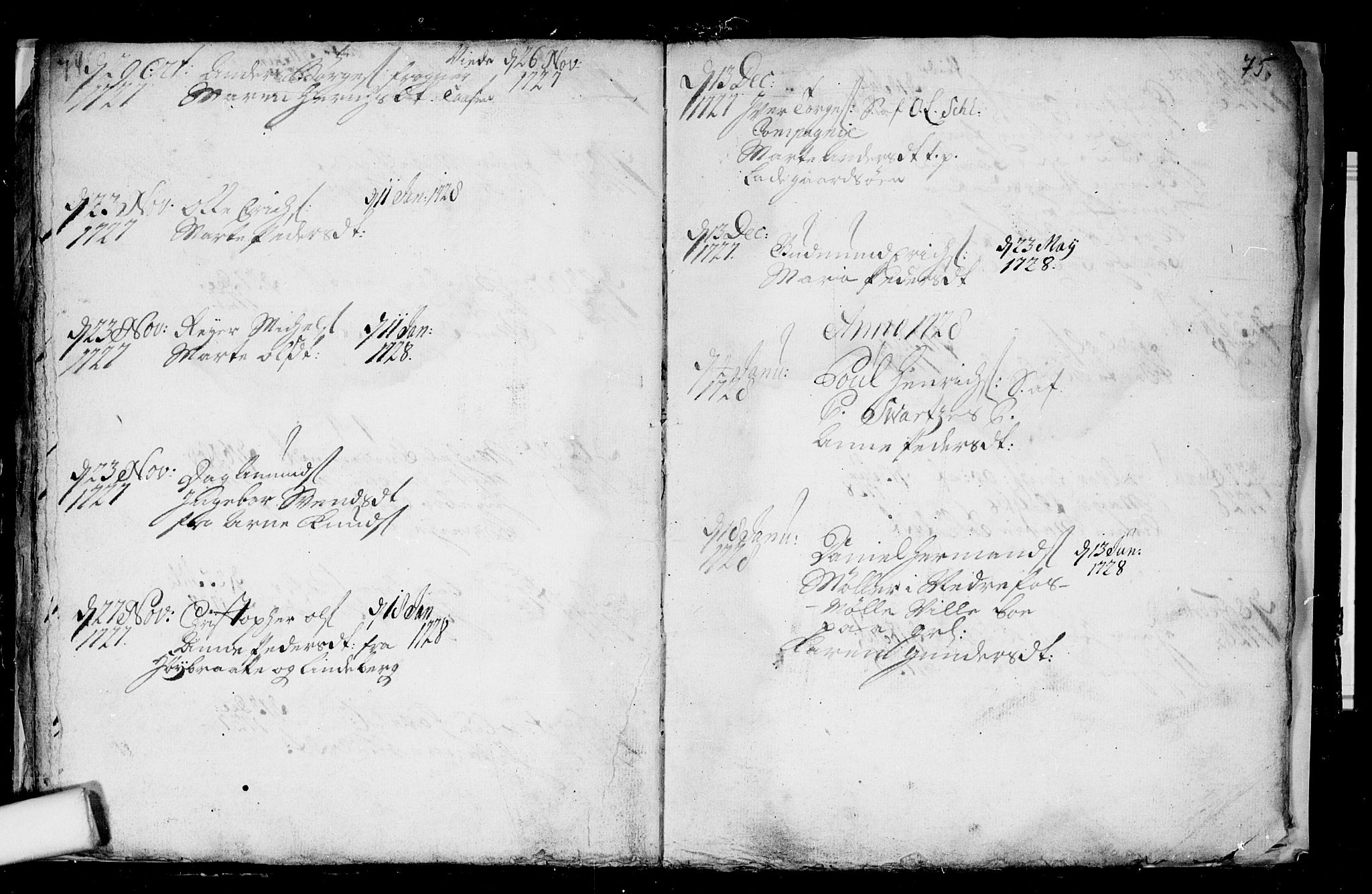 Aker prestekontor kirkebøker, AV/SAO-A-10861/F/L0003: Ministerialbok nr. 3, 1723-1731, s. 74-75