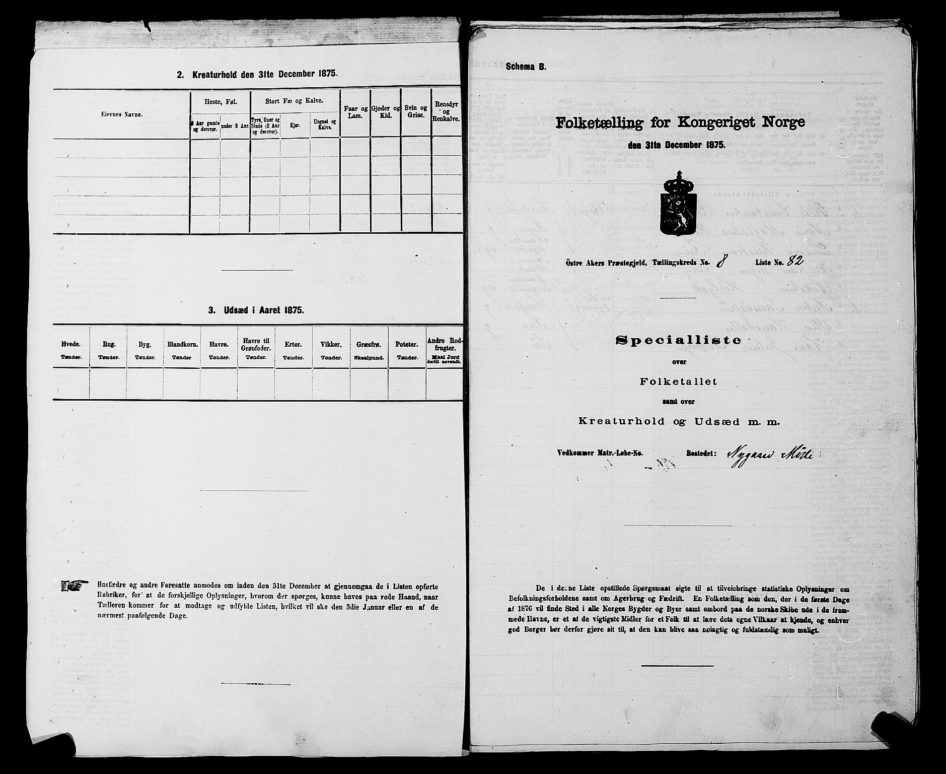 RA, Folketelling 1875 for 0218bP Østre Aker prestegjeld, 1875, s. 2958