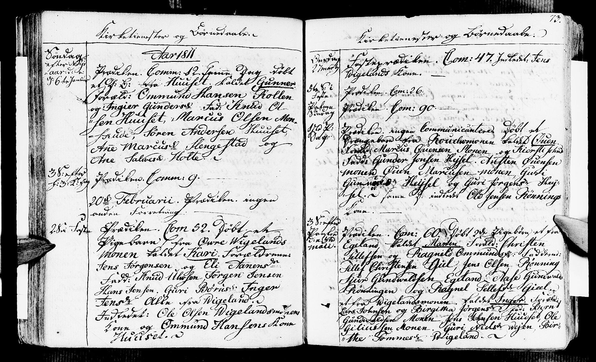 Vennesla sokneprestkontor, AV/SAK-1111-0045/Fa/Fab/L0002: Ministerialbok nr. A 2, 1794-1834, s. 73