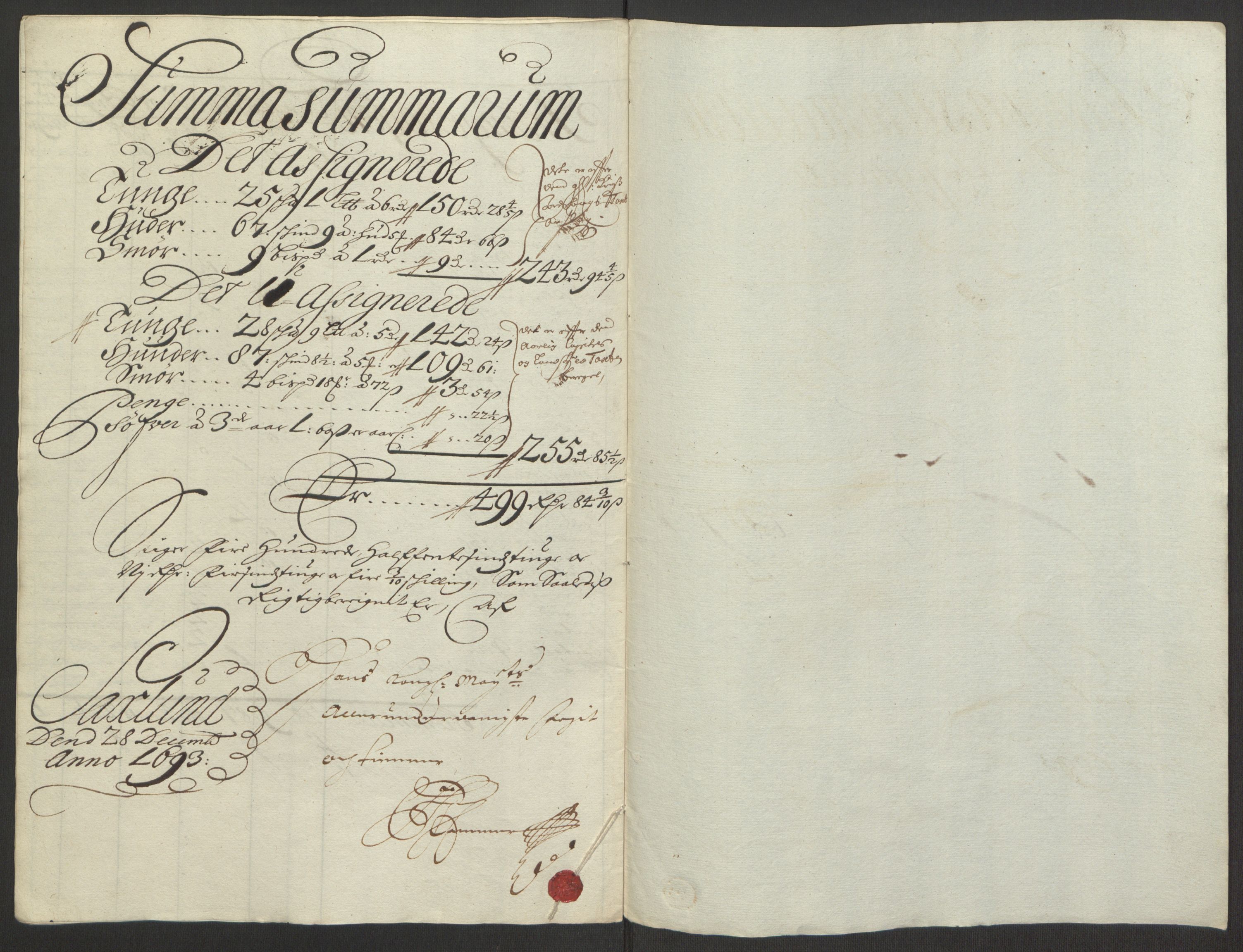 Rentekammeret inntil 1814, Reviderte regnskaper, Fogderegnskap, AV/RA-EA-4092/R16/L1034: Fogderegnskap Hedmark, 1693, s. 38