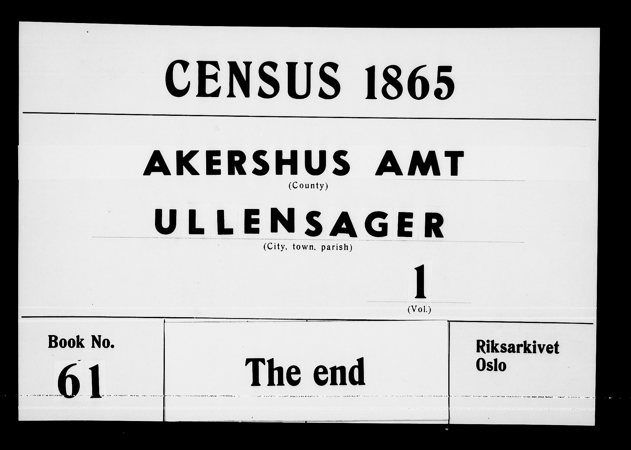 RA, Folketelling 1865 for 0235P Ullensaker prestegjeld, 1865, s. 190