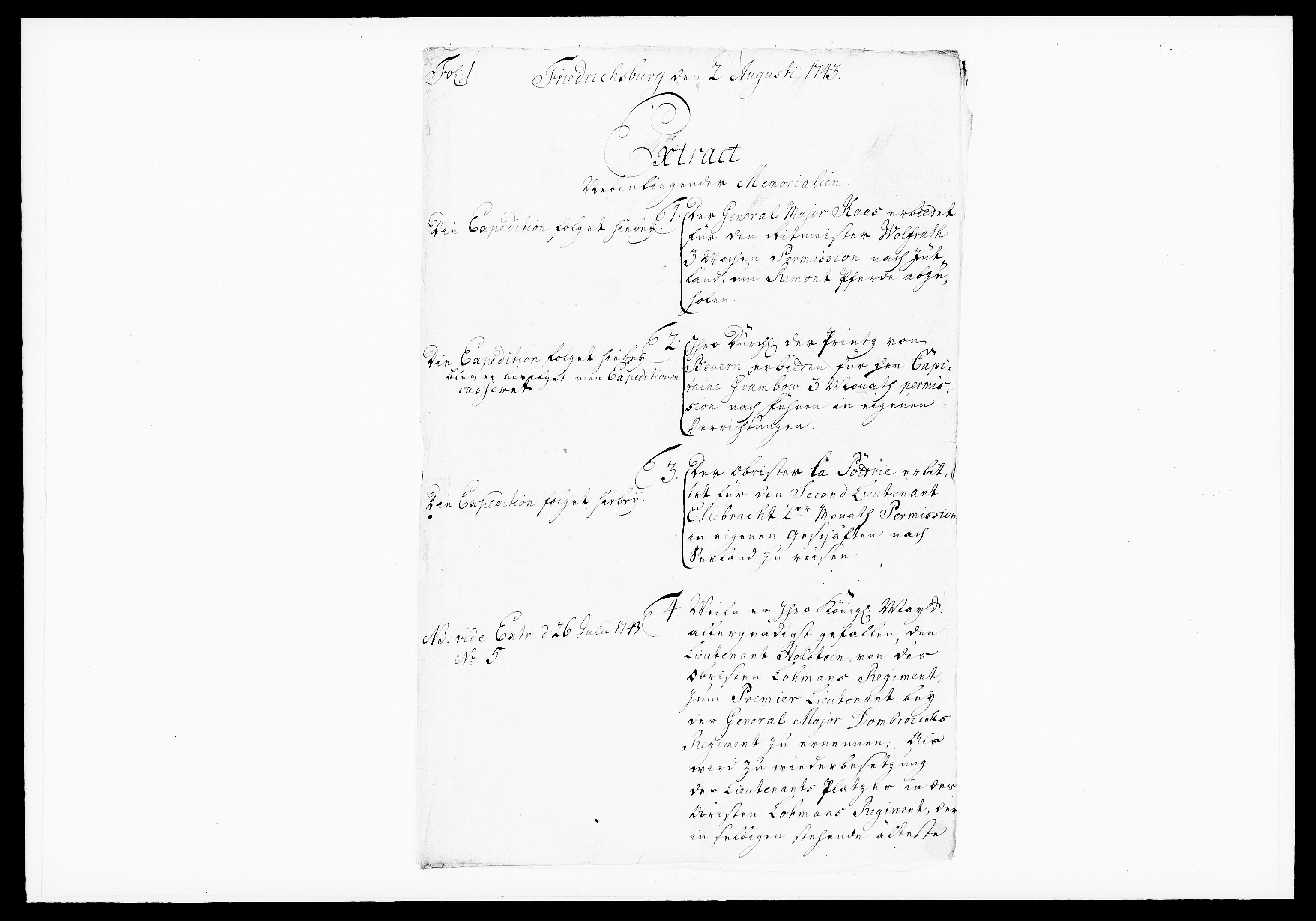 Krigskollegiet, Krigskancelliet, DRA/A-0006/-/1176-1181: Refererede sager, 1743, s. 315