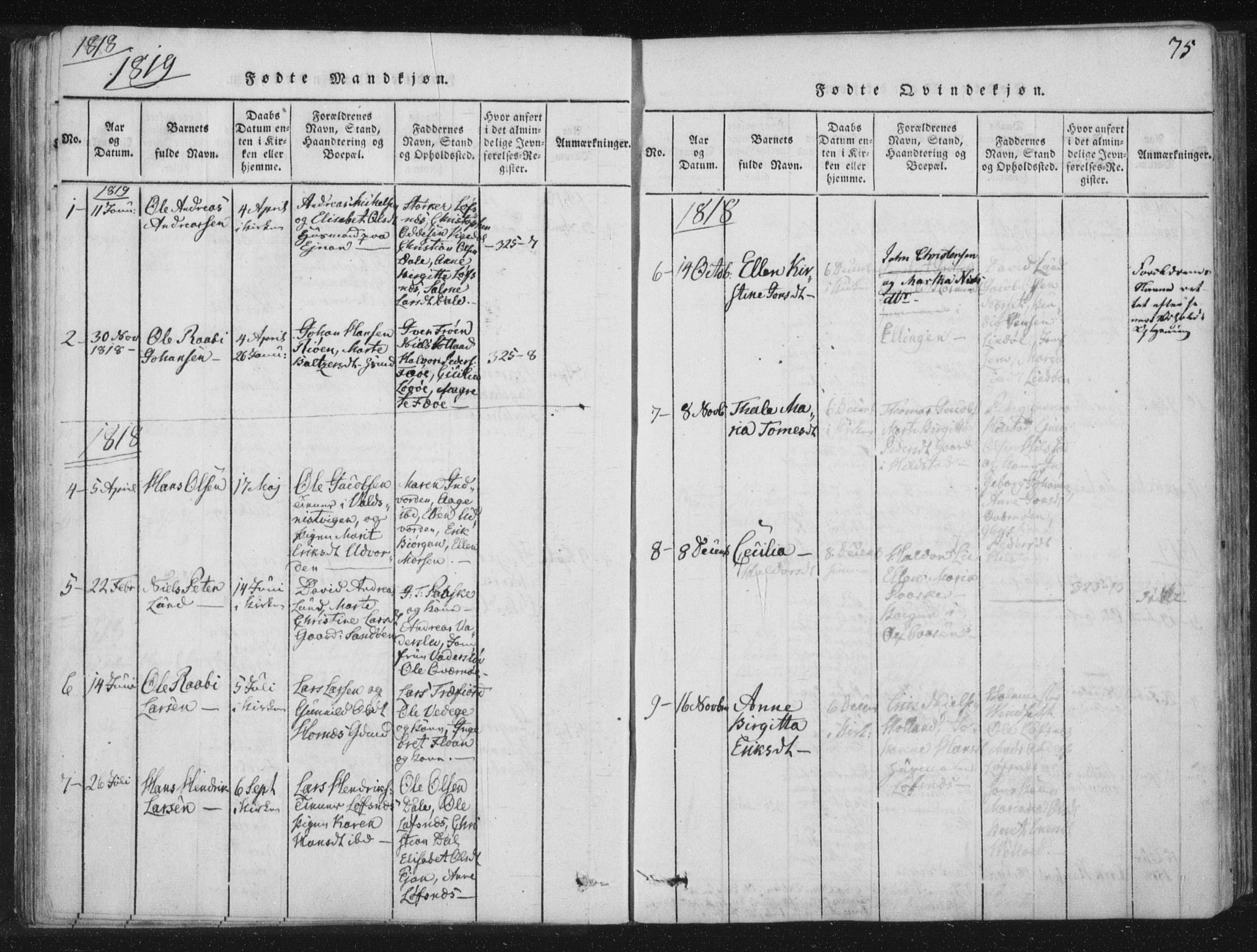 Ministerialprotokoller, klokkerbøker og fødselsregistre - Nord-Trøndelag, AV/SAT-A-1458/773/L0609: Ministerialbok nr. 773A03 /3, 1815-1830, s. 75