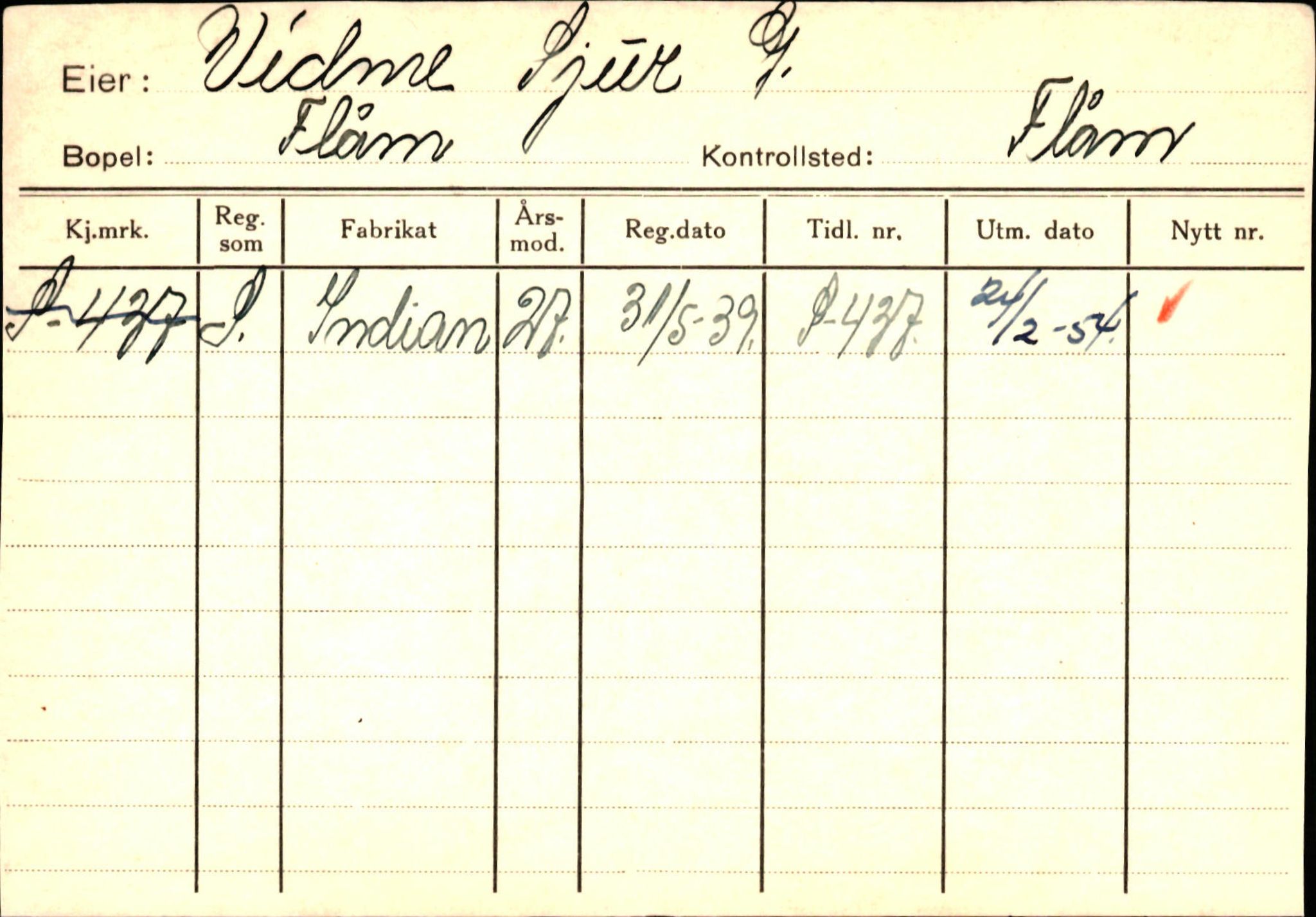 Statens vegvesen, Sogn og Fjordane vegkontor, AV/SAB-A-5301/4/F/L0125: Eigarregister Sogndal V-Å. Aurland A-Å. Fjaler A-N, 1945-1975, s. 1259