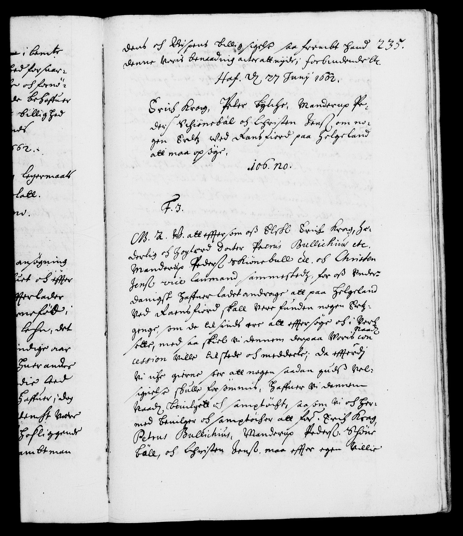 Danske Kanselli 1572-1799, RA/EA-3023/F/Fc/Fca/Fcaa/L0010: Norske registre (mikrofilm), 1660-1670, s. 235a