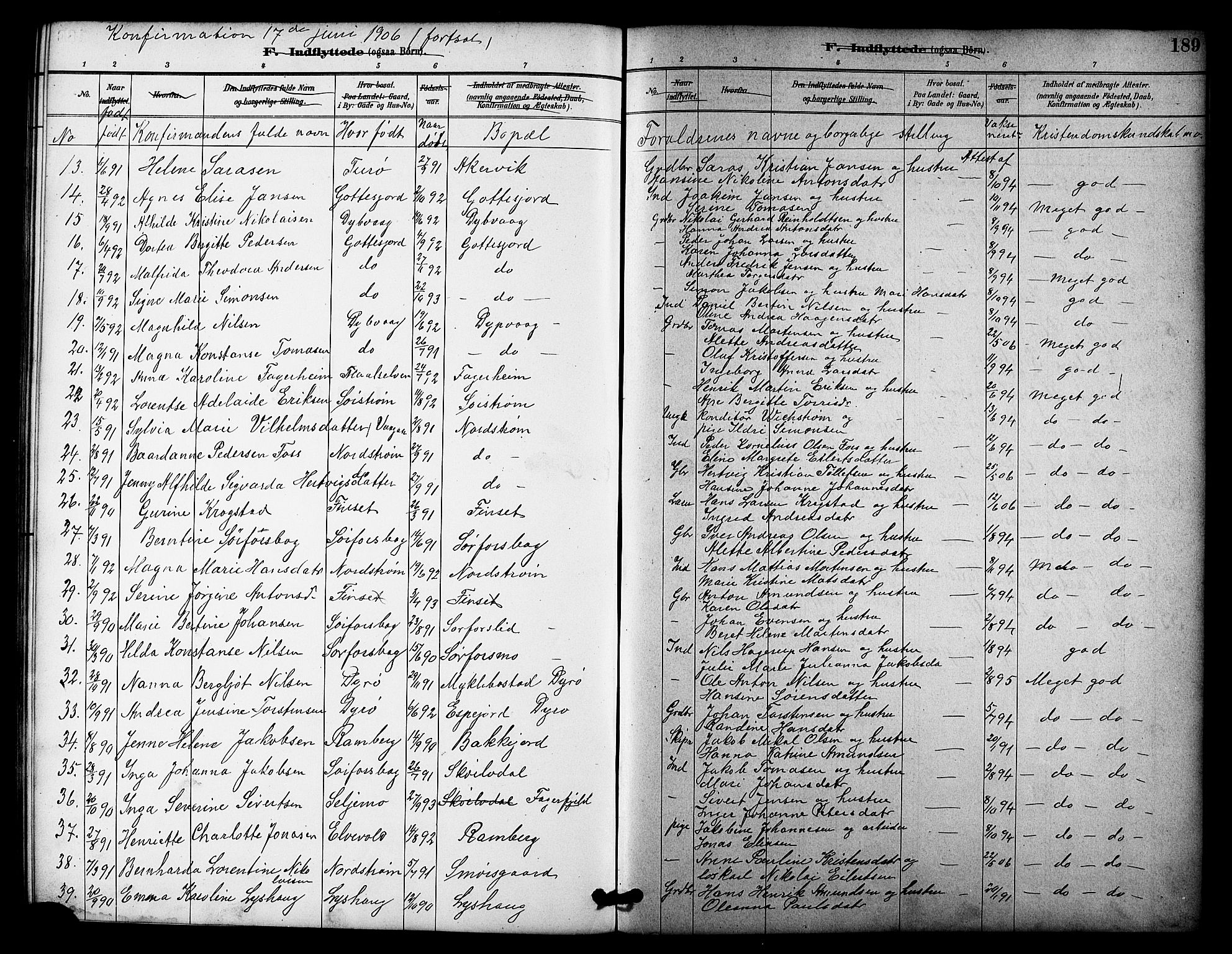 Tranøy sokneprestkontor, AV/SATØ-S-1313/I/Ia/Iab/L0022klokker: Klokkerbok nr. 22, 1887-1912, s. 189