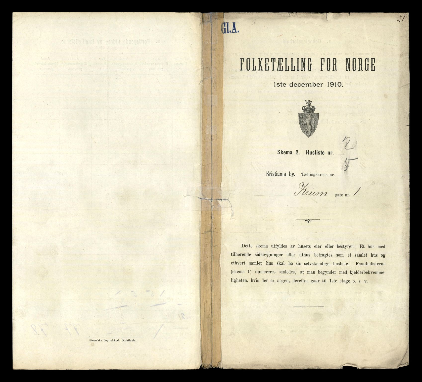 RA, Folketelling 1910 for 0301 Kristiania kjøpstad, 1910, s. 53371