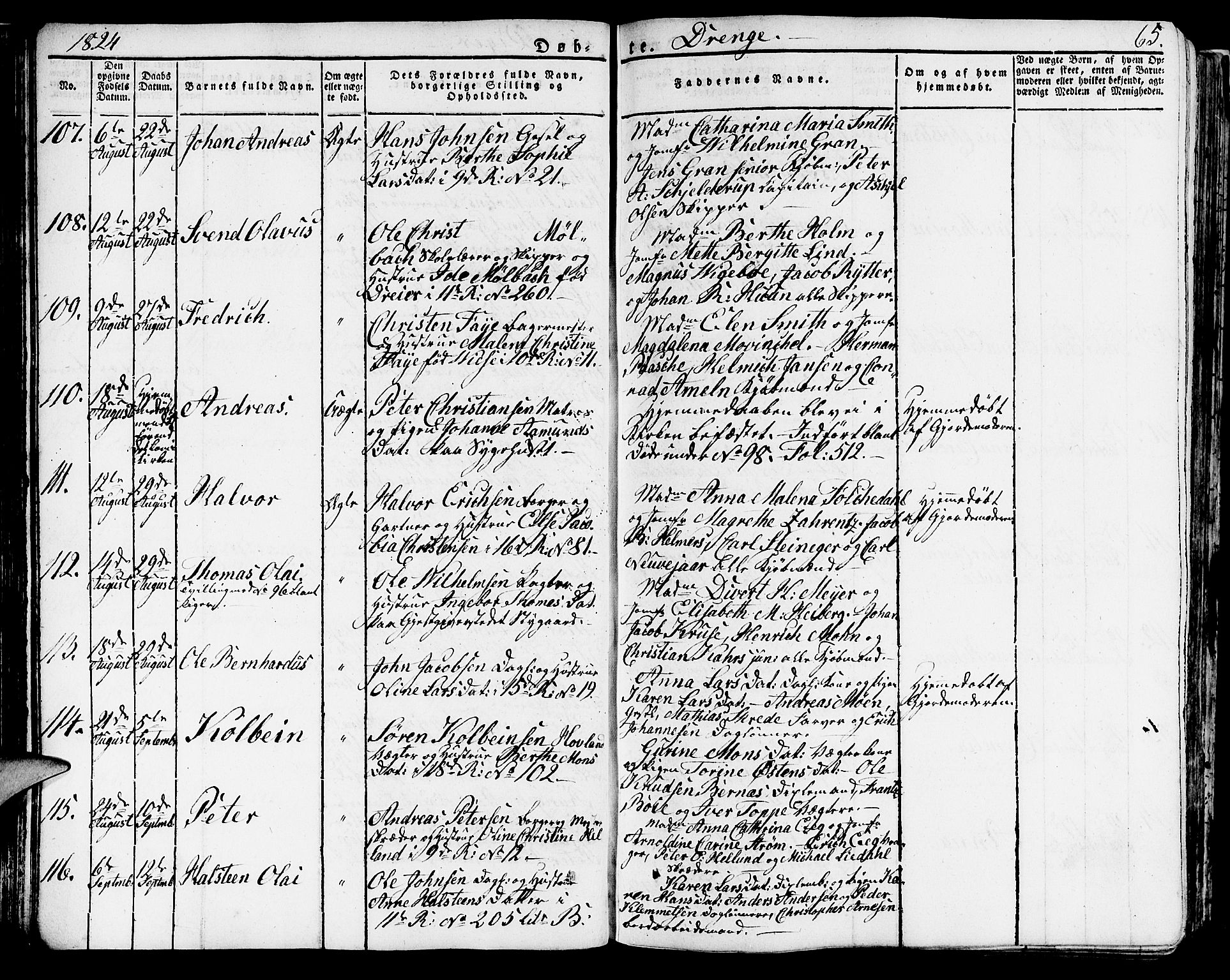 Domkirken sokneprestembete, AV/SAB-A-74801/H/Haa/L0012: Ministerialbok nr. A 12, 1821-1840, s. 65