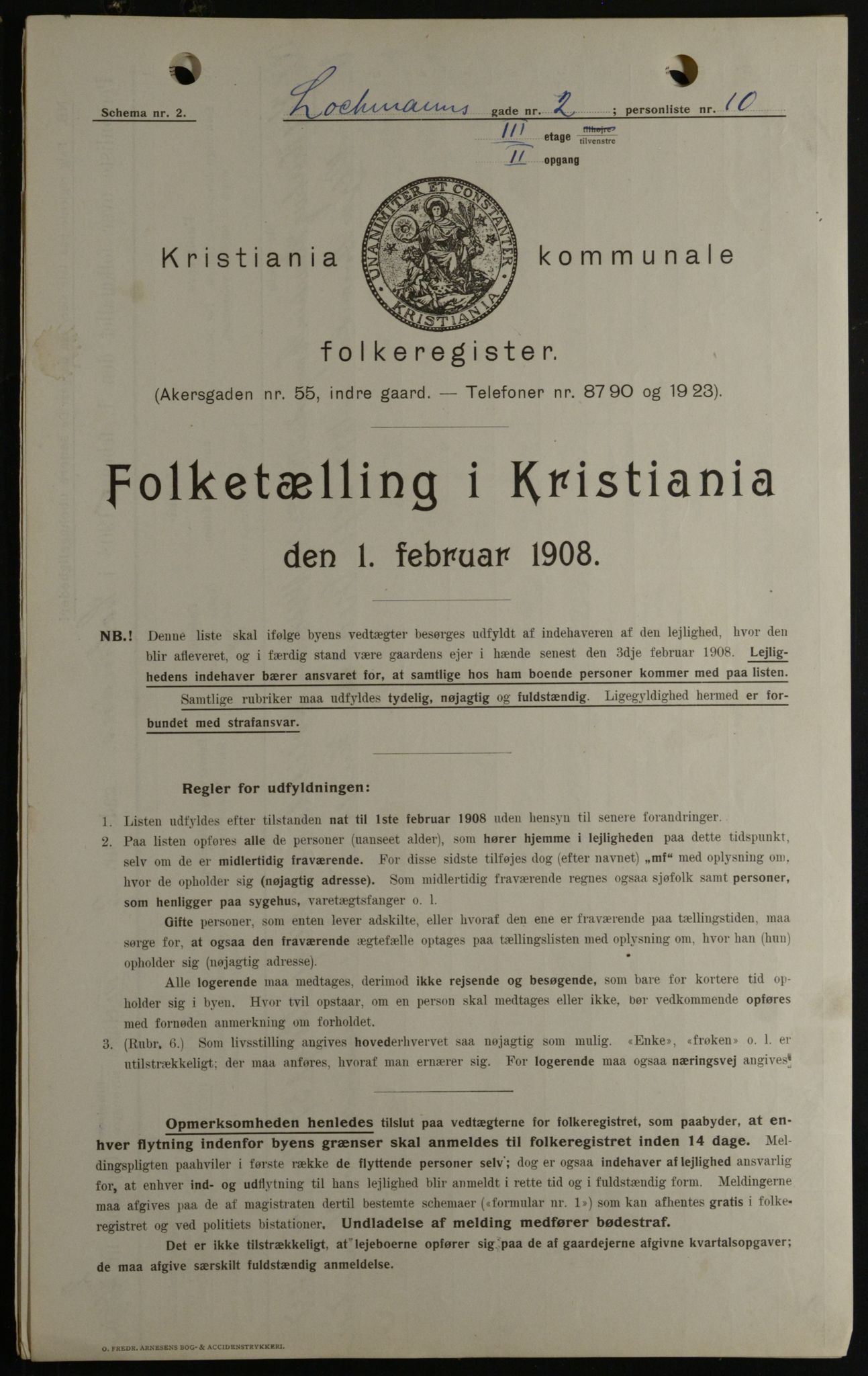 OBA, Kommunal folketelling 1.2.1908 for Kristiania kjøpstad, 1908, s. 73465