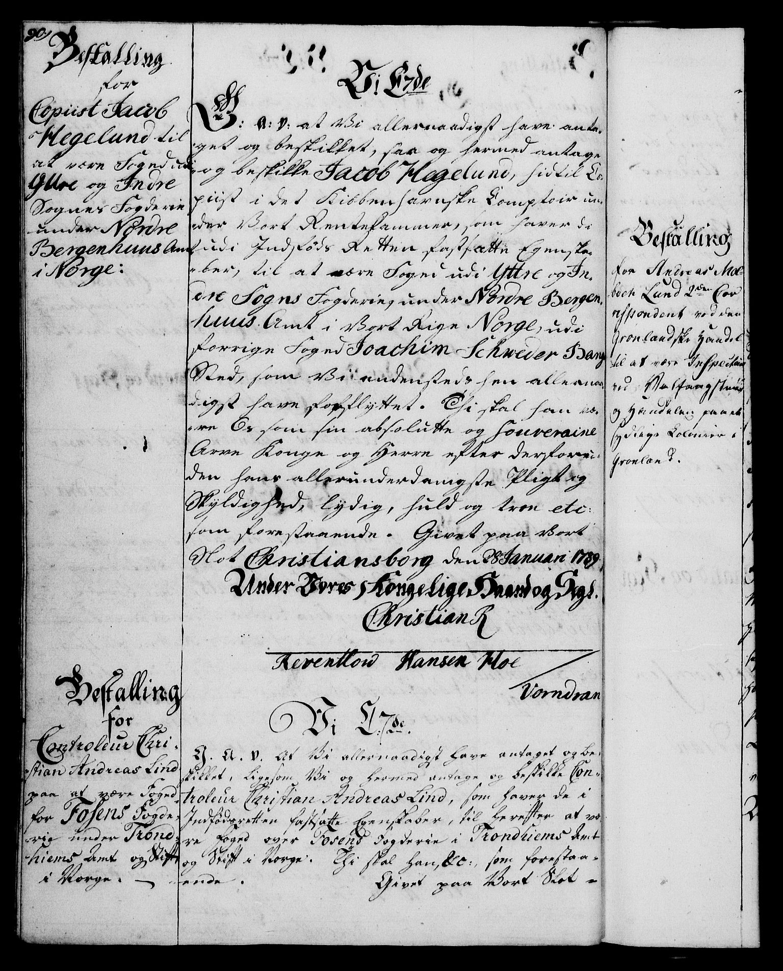 Rentekammeret, Kammerkanselliet, RA/EA-3111/G/Gg/Gge/L0006: Norsk bestallingsprotokoll med register (merket RK 53.30), 1773-1814, s. 90