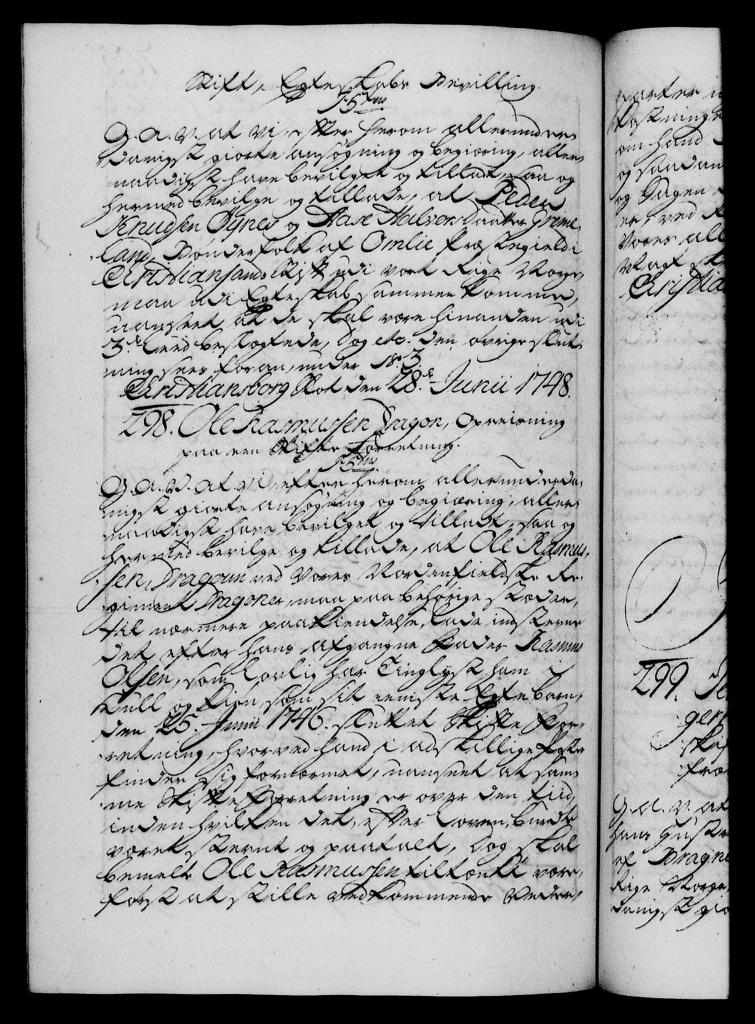 Danske Kanselli 1572-1799, AV/RA-EA-3023/F/Fc/Fca/Fcaa/L0035: Norske registre, 1746-1748, s. 705b