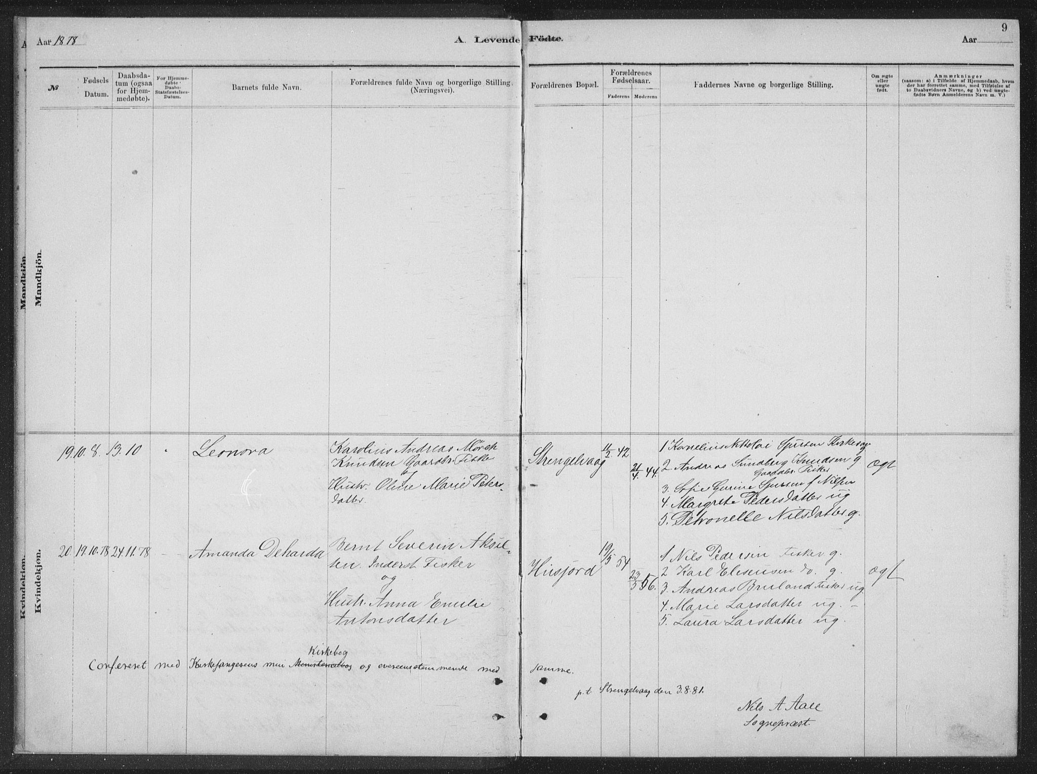 Ministerialprotokoller, klokkerbøker og fødselsregistre - Nordland, AV/SAT-A-1459/894/L1359: Klokkerbok nr. 894C02, 1877-1884, s. 9