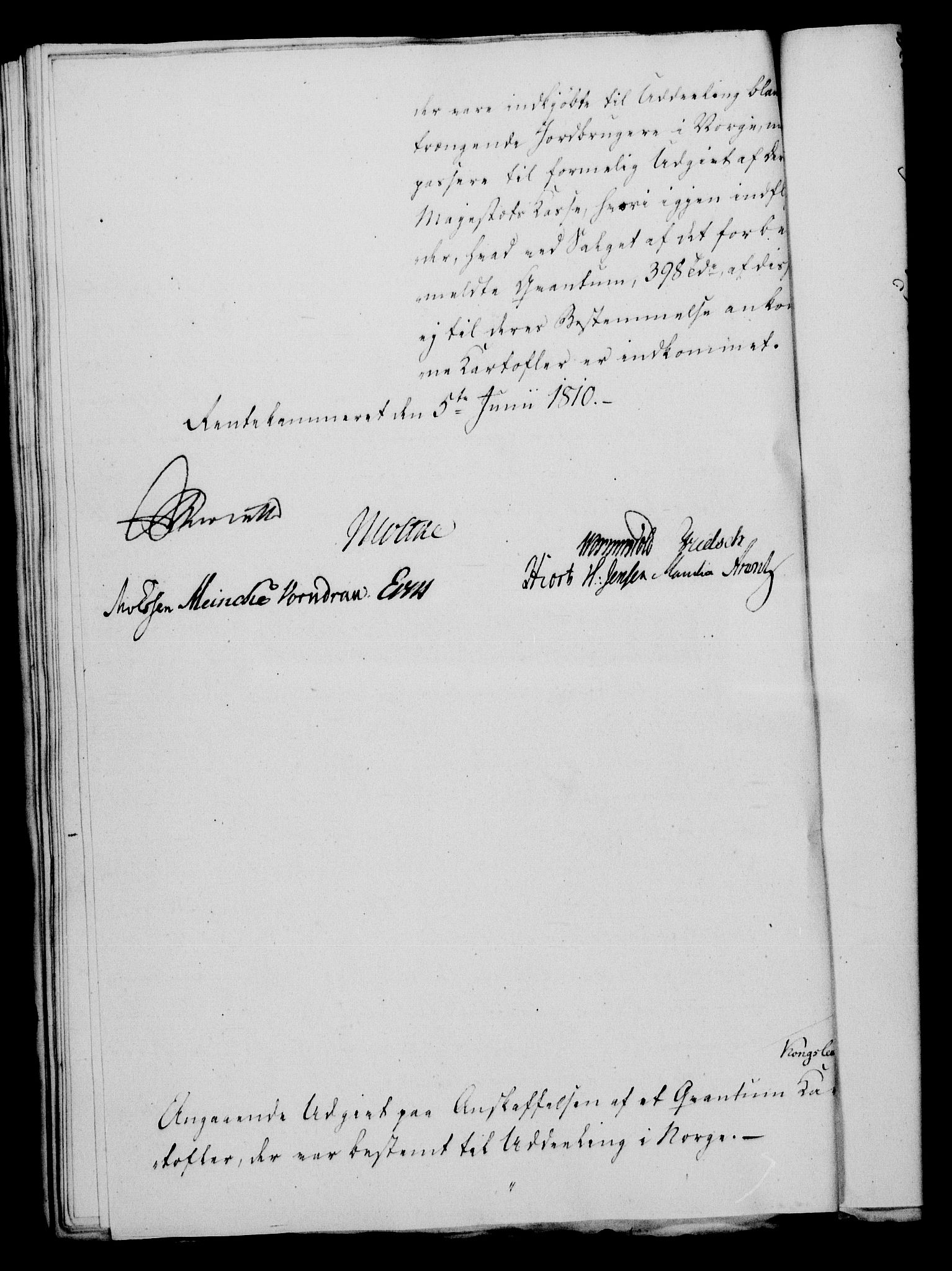Rentekammeret, Kammerkanselliet, RA/EA-3111/G/Gf/Gfa/L0092: Norsk relasjons- og resolusjonsprotokoll (merket RK 52.92), 1810, s. 309