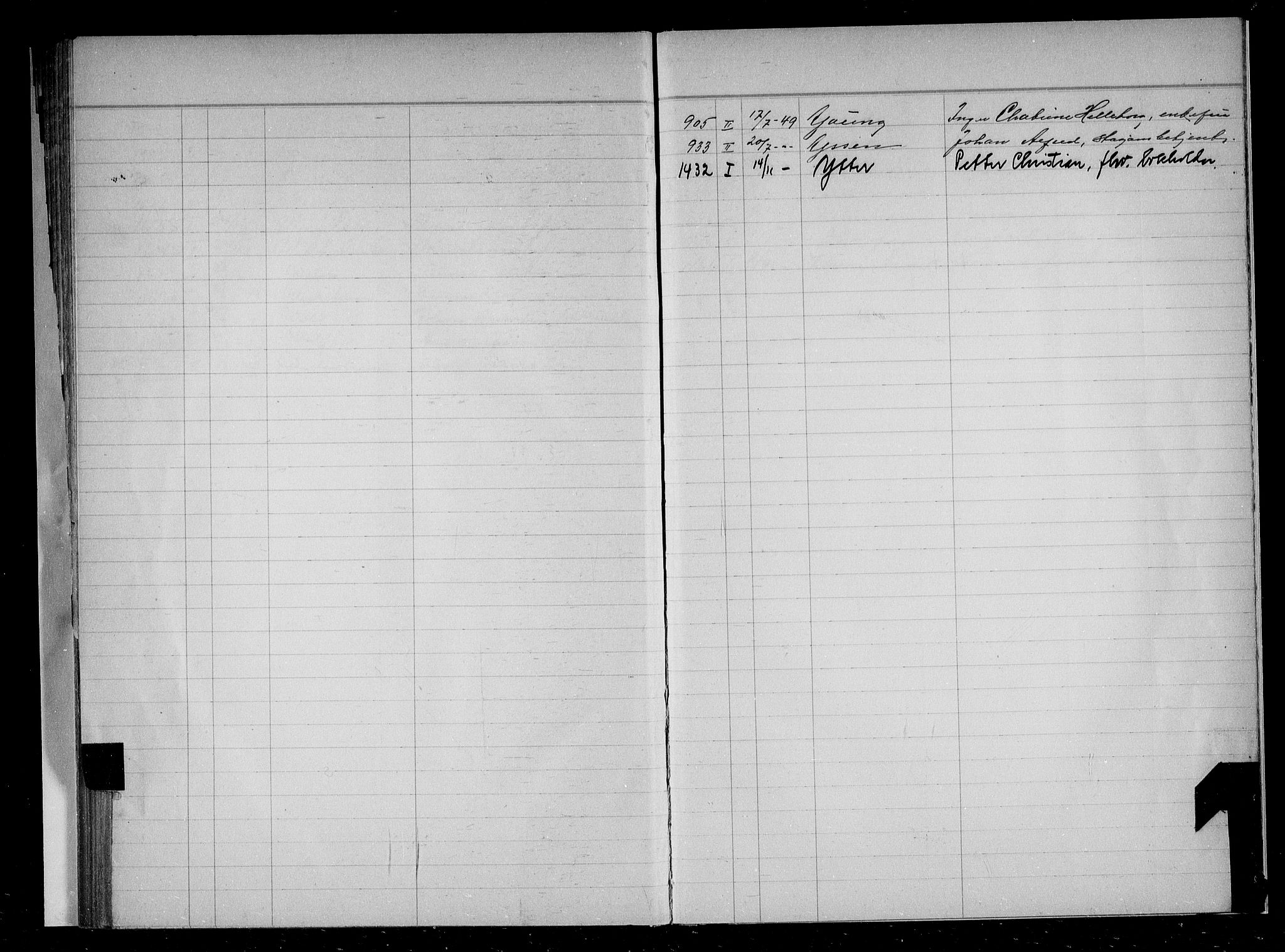Oslo skifterett, SAO/A-10383/F/Fa/Faa/L0049: Register til dødsfallsprotokollene, 1949