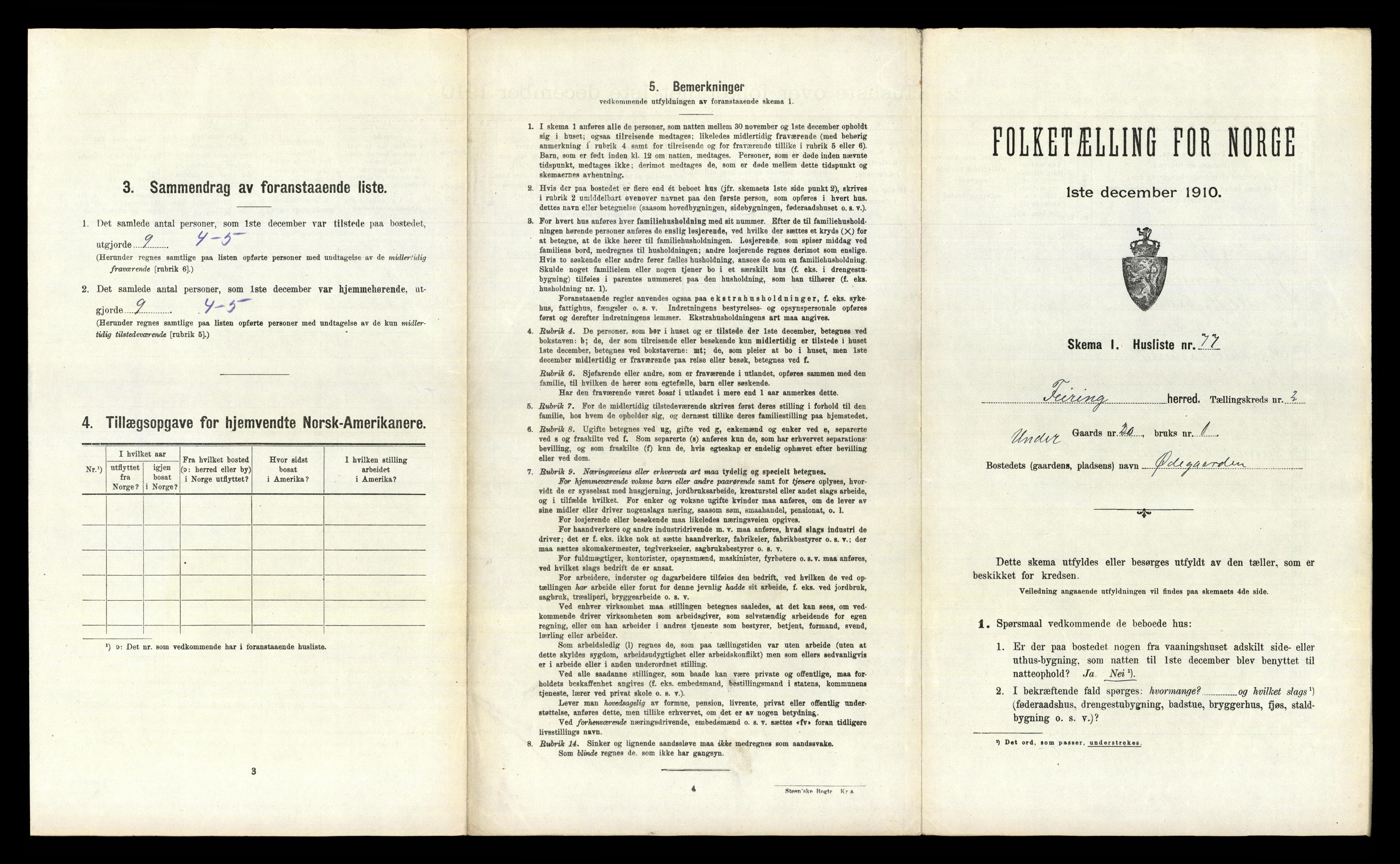 RA, Folketelling 1910 for 0240 Feiring herred, 1910, s. 218