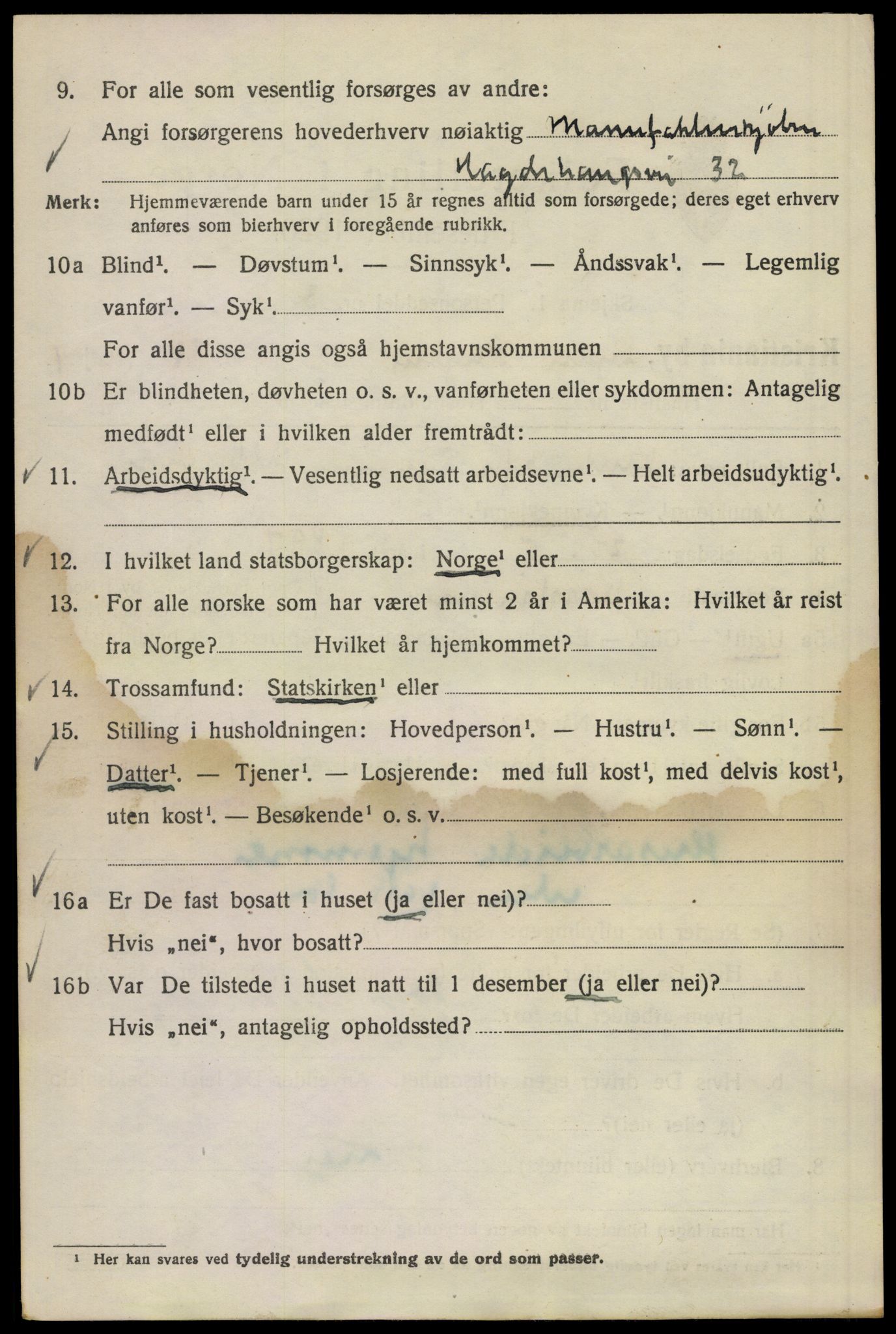 SAO, Folketelling 1920 for 0301 Kristiania kjøpstad, 1920, s. 366914