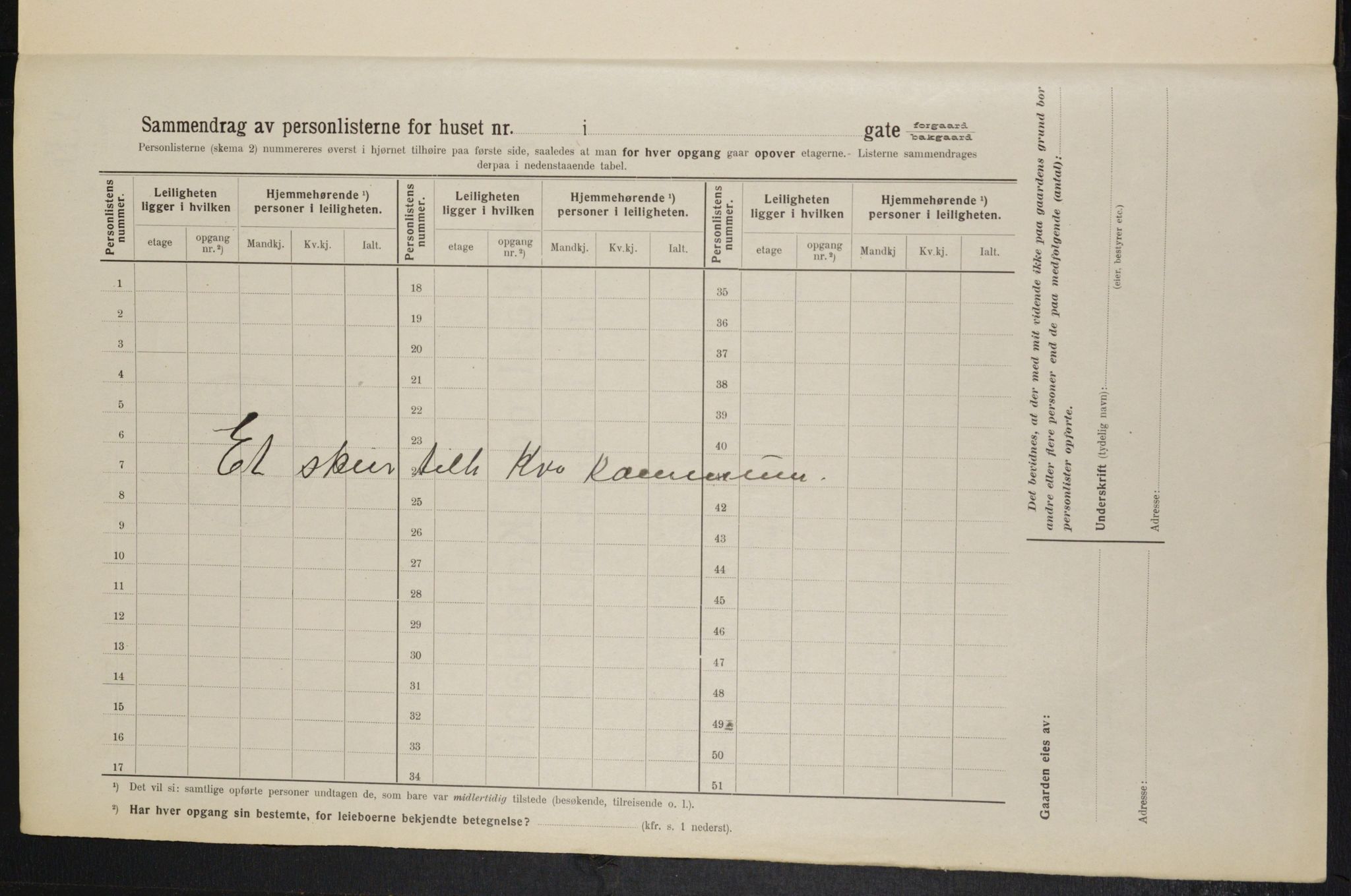 OBA, Kommunal folketelling 1.2.1914 for Kristiania, 1914, s. 74013