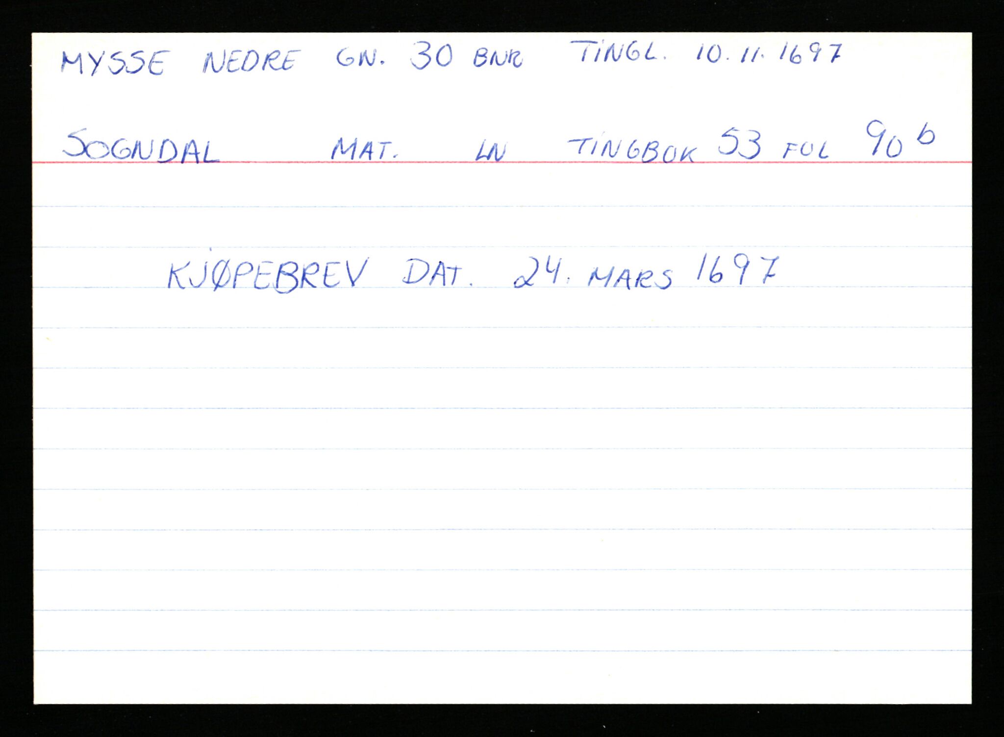 Statsarkivet i Stavanger, AV/SAST-A-101971/03/Y/Ym/L0040: Åstedskort sortert etter gårdsnavn: Mykje - Navrestad, 1600-1950, s. 95