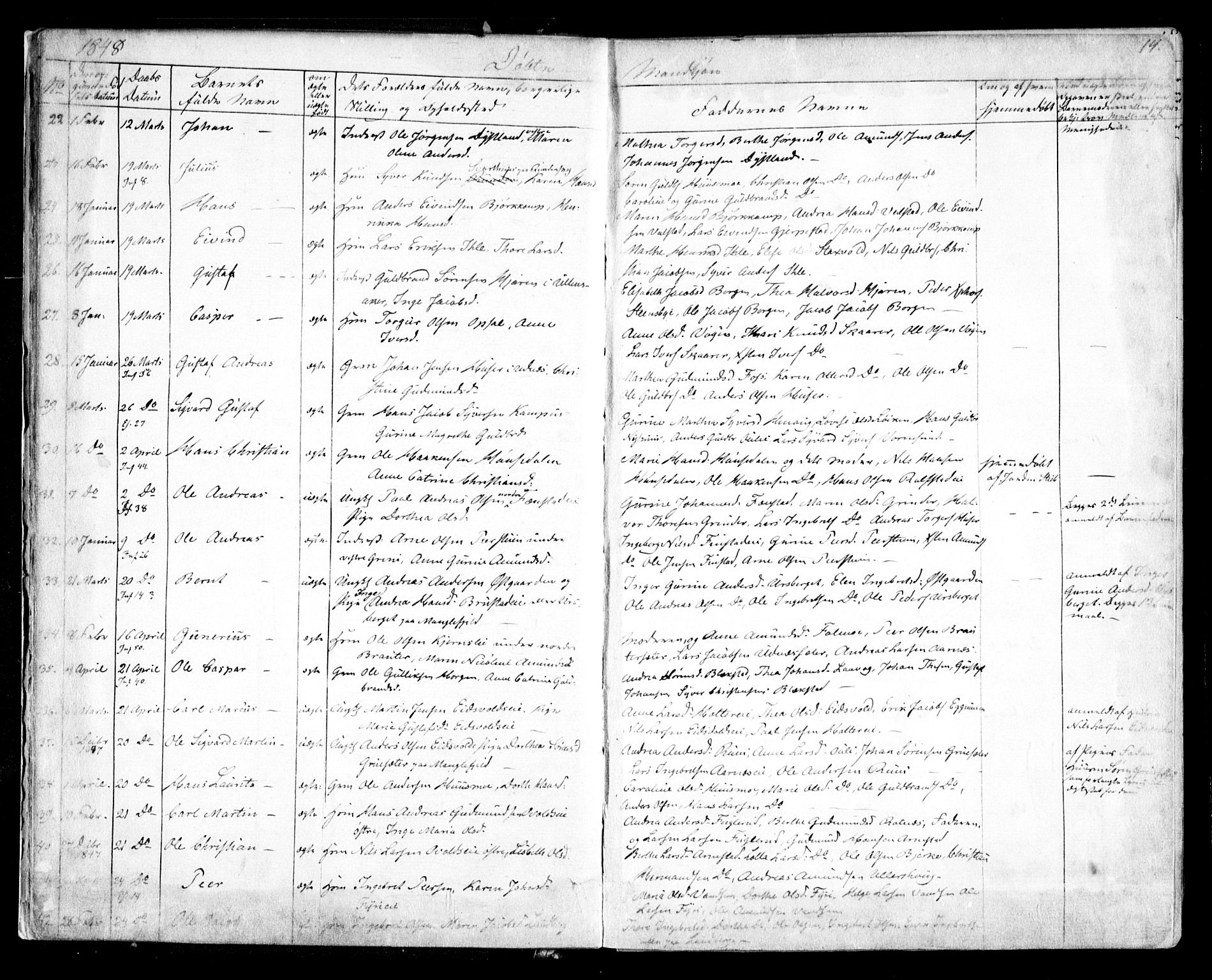 Nes prestekontor Kirkebøker, AV/SAO-A-10410/F/Fa/L0007: Ministerialbok nr. I 7, 1846-1858, s. 14