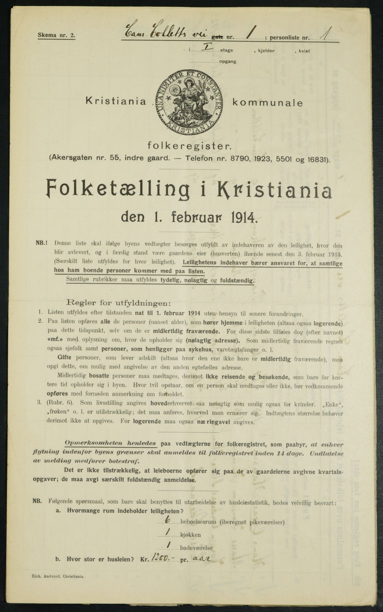 OBA, Kommunal folketelling 1.2.1914 for Kristiania, 1914, s. 11713