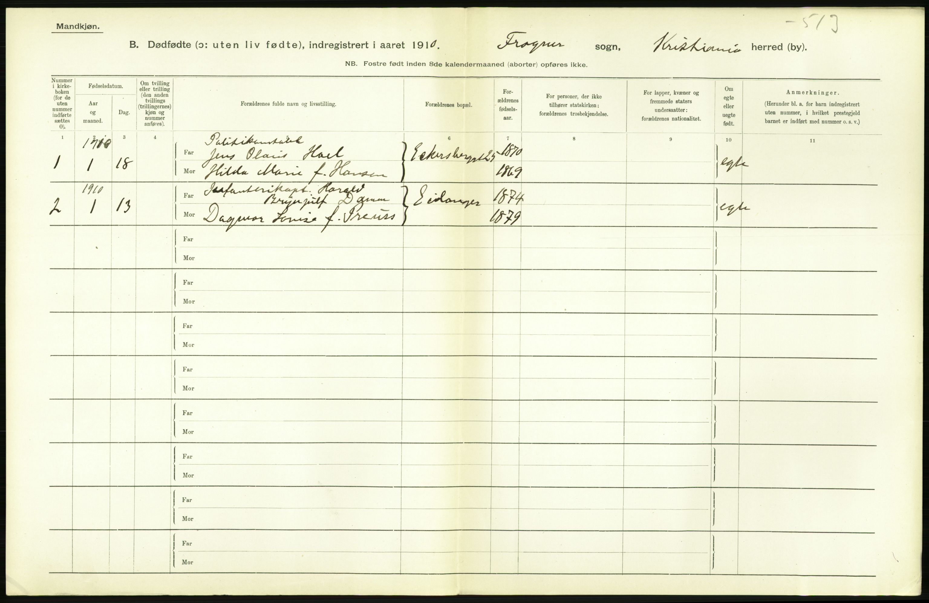 Statistisk sentralbyrå, Sosiodemografiske emner, Befolkning, AV/RA-S-2228/D/Df/Dfa/Dfah/L0009: Kristiania: Gifte og dødfødte., 1910, s. 774