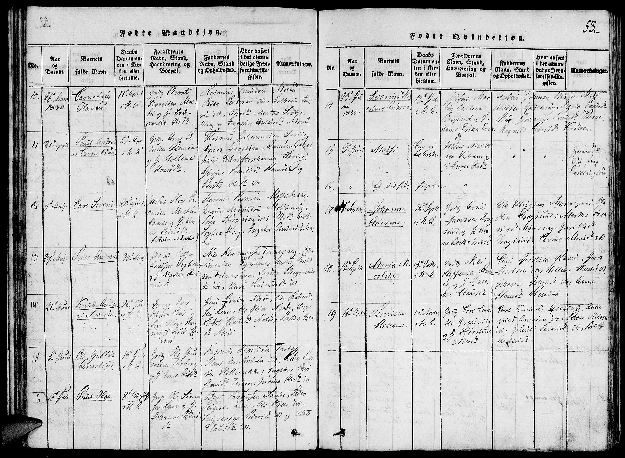 Ministerialprotokoller, klokkerbøker og fødselsregistre - Møre og Romsdal, AV/SAT-A-1454/507/L0069: Ministerialbok nr. 507A04, 1816-1841, s. 53