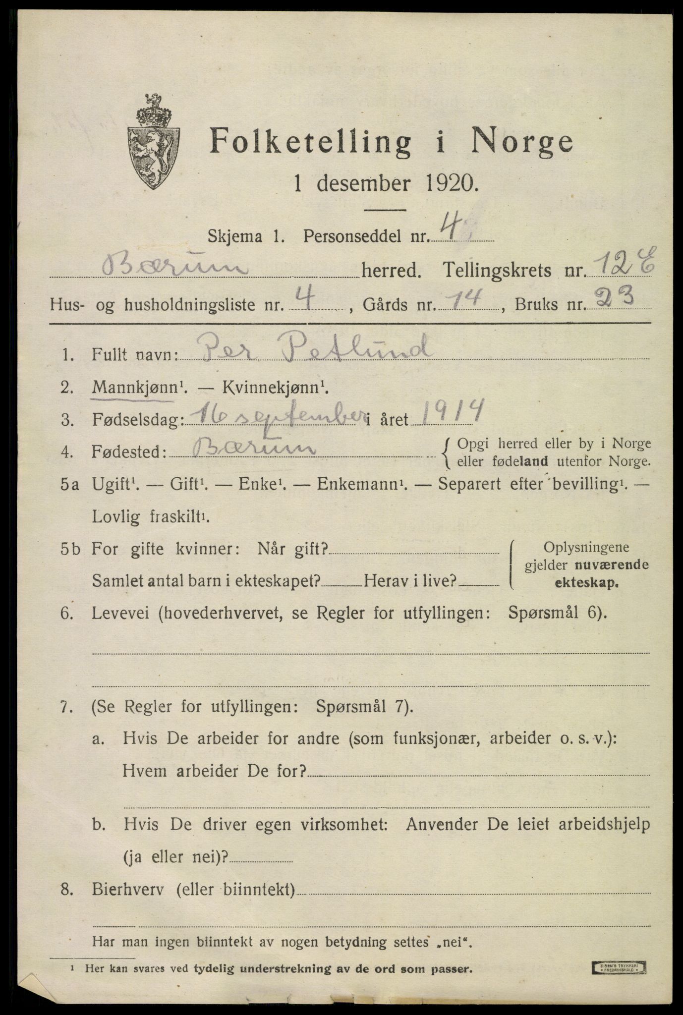 SAO, Folketelling 1920 for 0219 Bærum herred, 1920, s. 30956