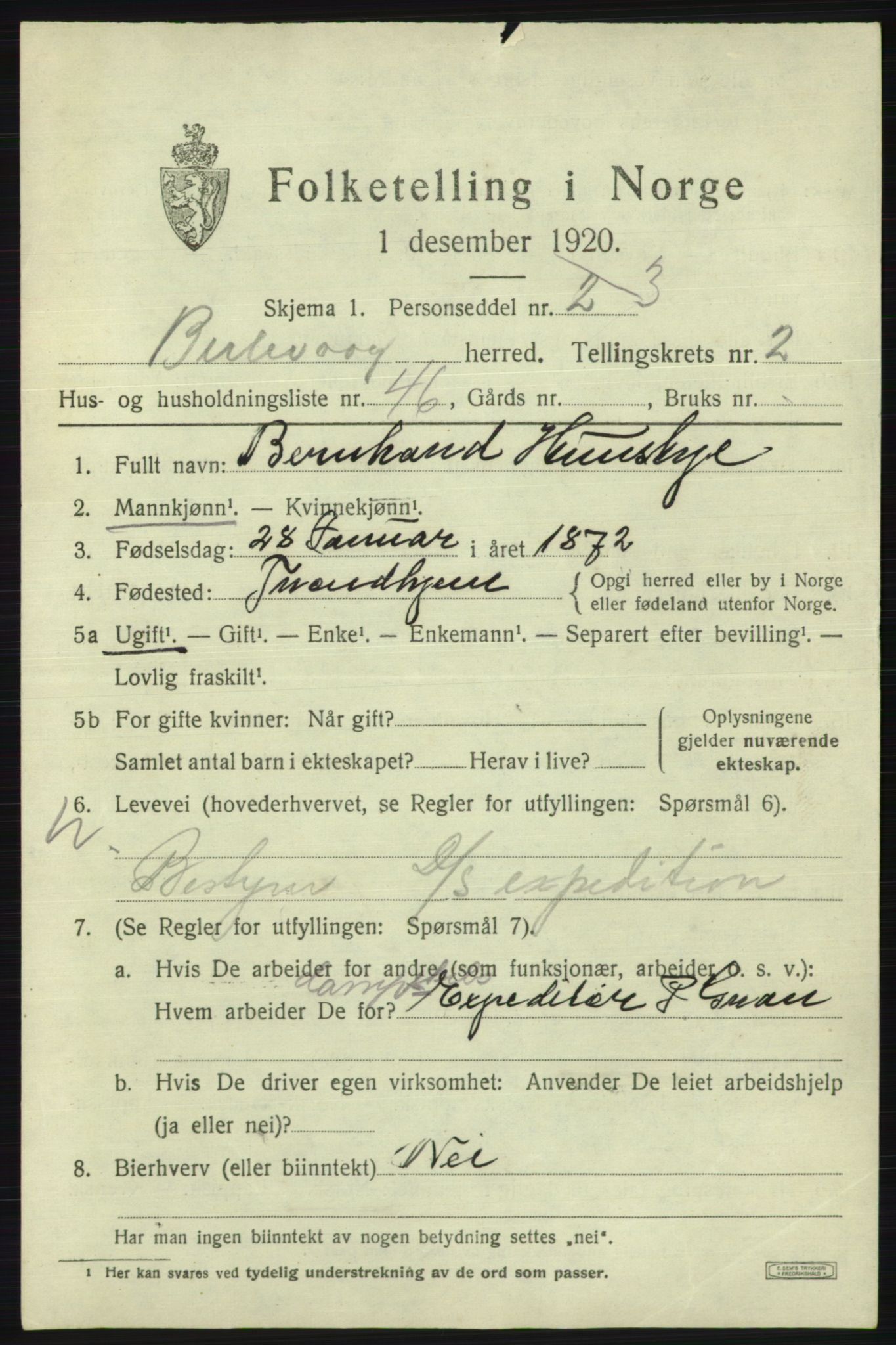 SATØ, Folketelling 1920 for 2024 Berlevåg herred, 1920, s. 1159