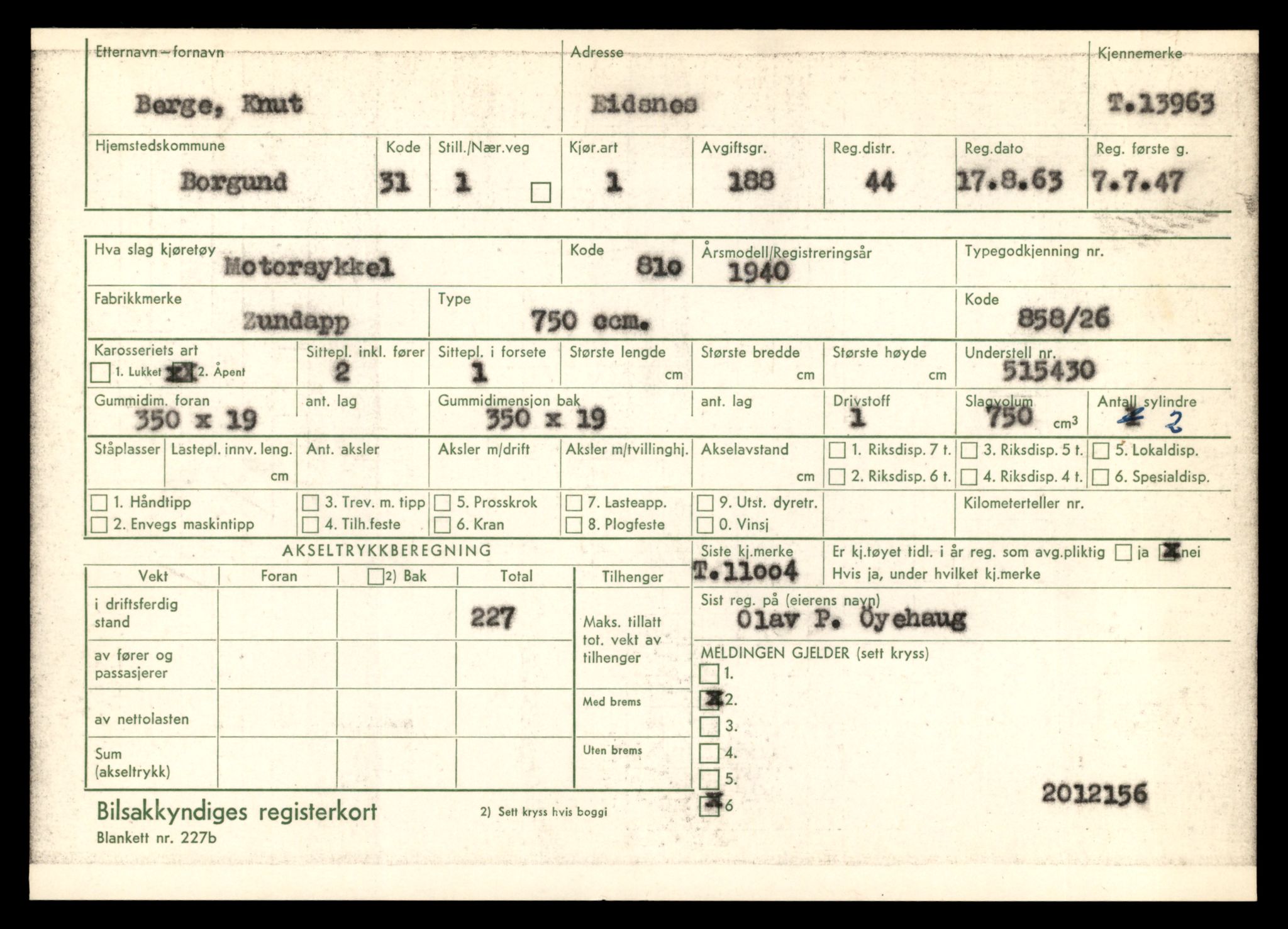 Møre og Romsdal vegkontor - Ålesund trafikkstasjon, AV/SAT-A-4099/F/Fe/L0042: Registreringskort for kjøretøy T 13906 - T 14079, 1927-1998, s. 915
