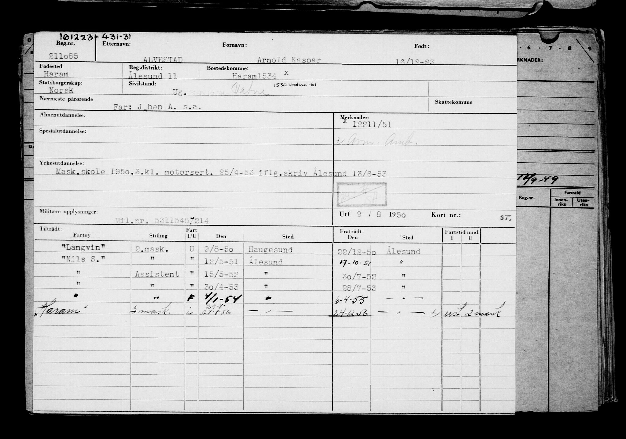 Direktoratet for sjømenn, AV/RA-S-3545/G/Gb/L0225: Hovedkort, 1923, s. 724