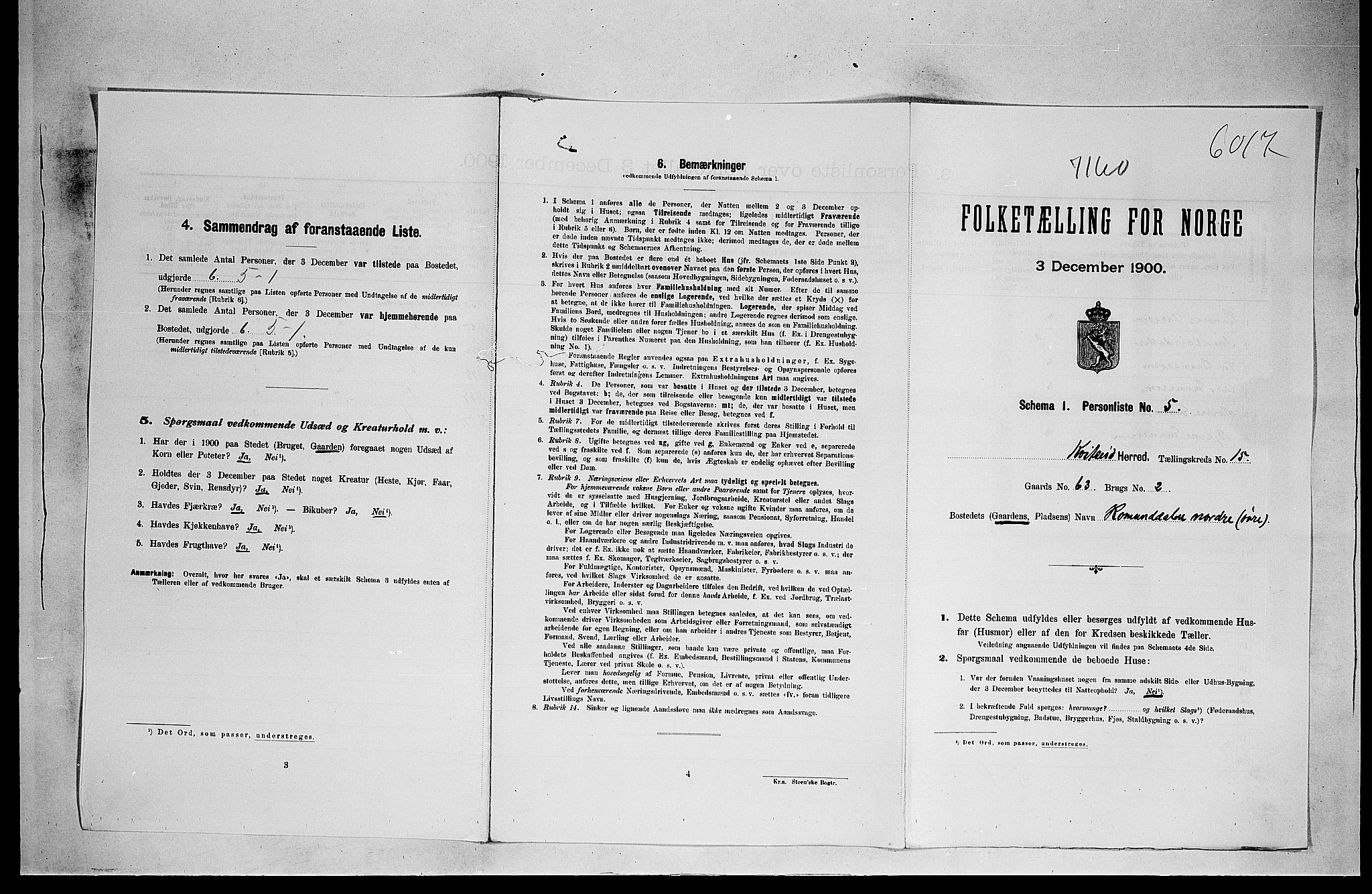 SAKO, Folketelling 1900 for 0829 Kviteseid herred, 1900, s. 85