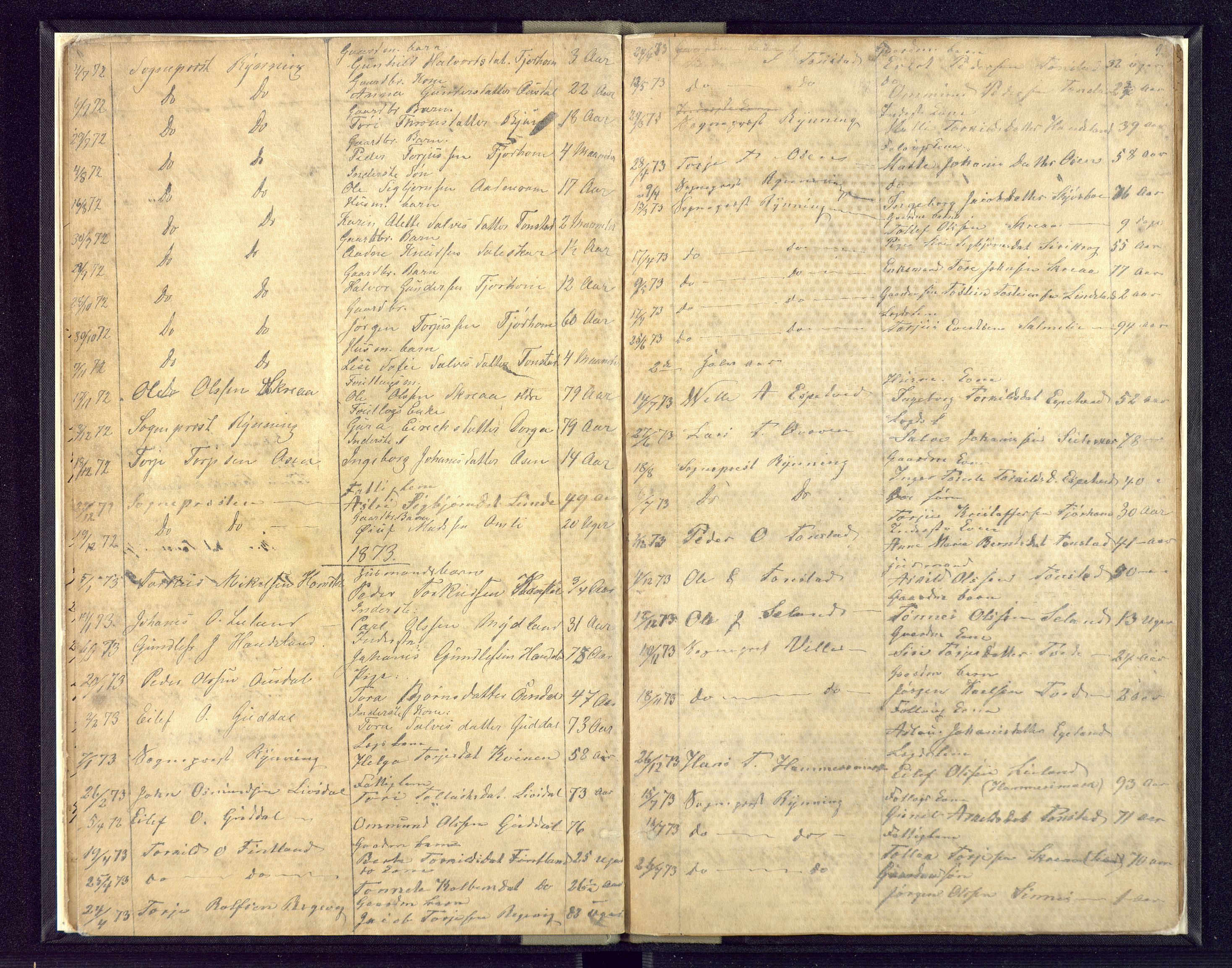 Flekkefjord sorenskriveri, AV/SAK-1221-0001/H/Ha/L0001/0005: Dødsfallsfortegnelser / Dødsfallsfortegnelse Tonstad og Lund (Rogaland), 1863-1889, s. 9