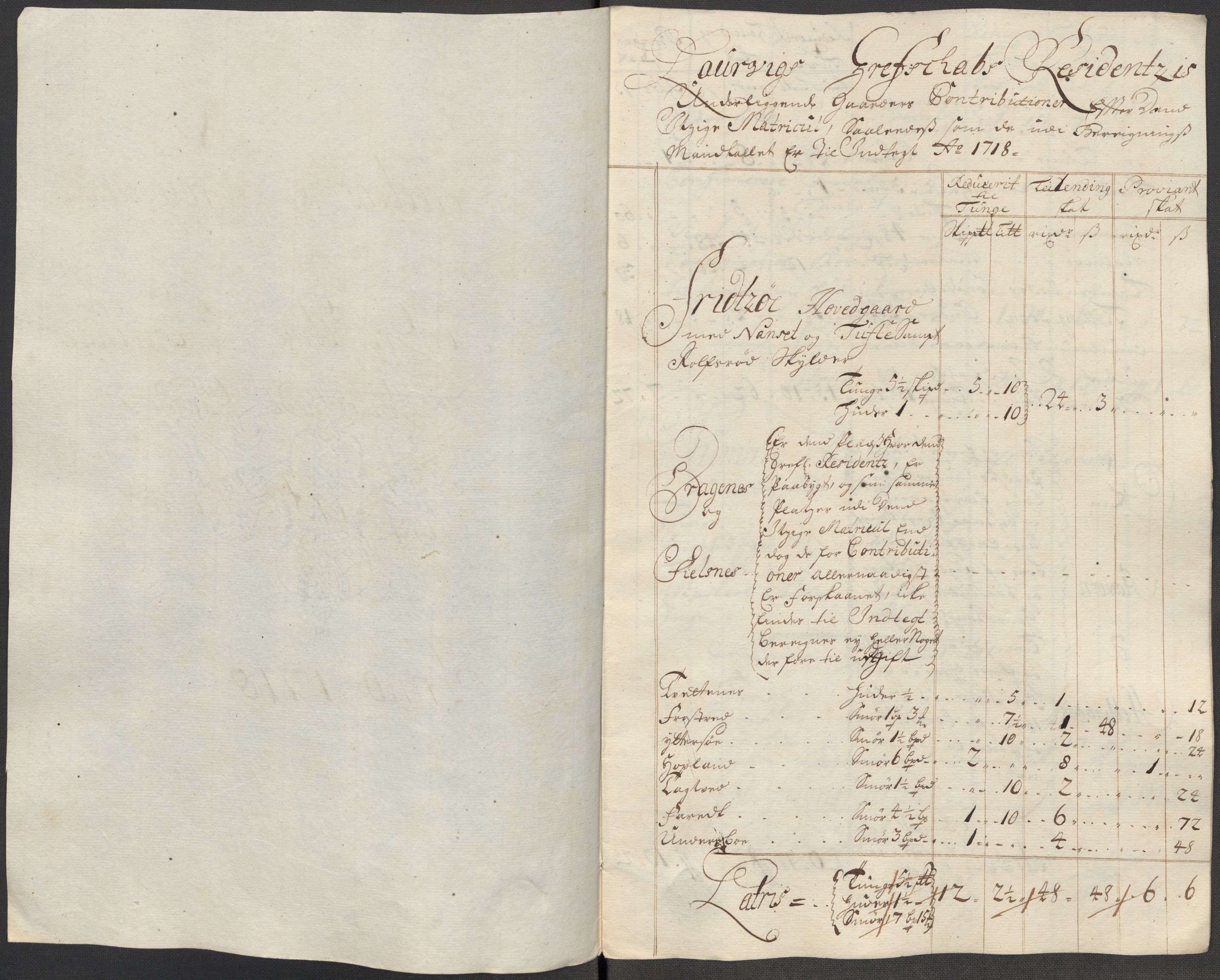 Rentekammeret inntil 1814, Reviderte regnskaper, Fogderegnskap, RA/EA-4092/R33/L1988: Fogderegnskap Larvik grevskap, 1718, s. 317