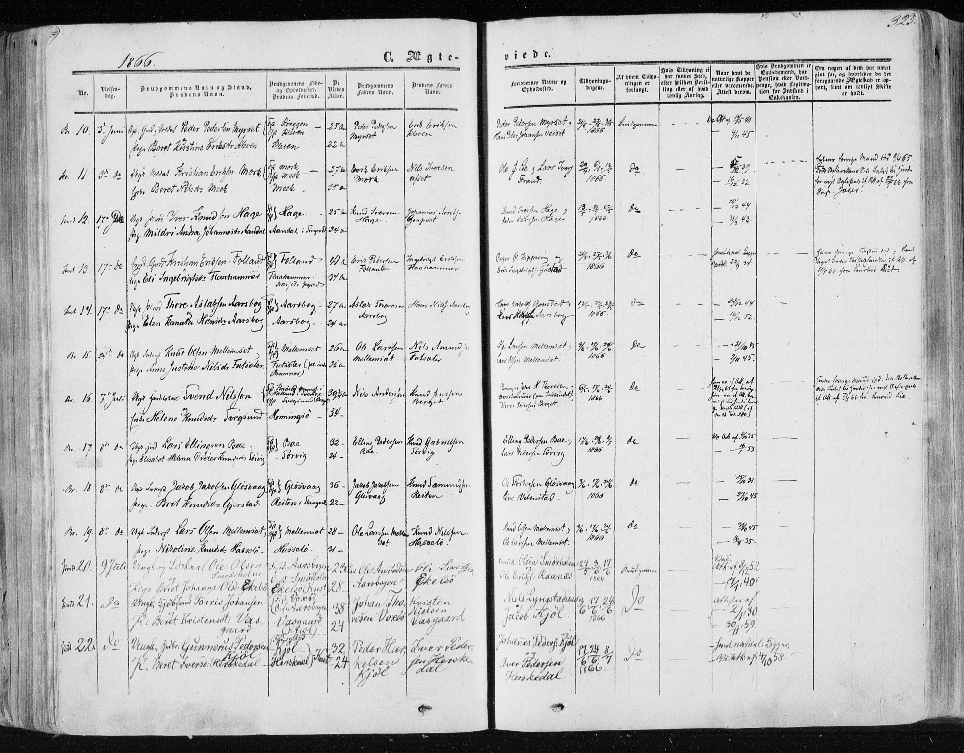 Ministerialprotokoller, klokkerbøker og fødselsregistre - Møre og Romsdal, AV/SAT-A-1454/568/L0804: Ministerialbok nr. 568A11, 1854-1868, s. 325