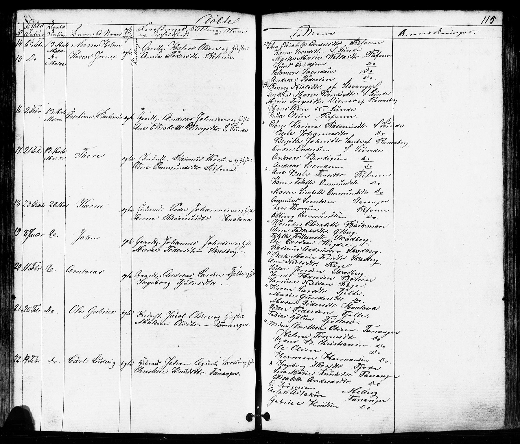 Håland sokneprestkontor, AV/SAST-A-101802/001/30BB/L0002: Klokkerbok nr. B 2, 1845-1872, s. 115