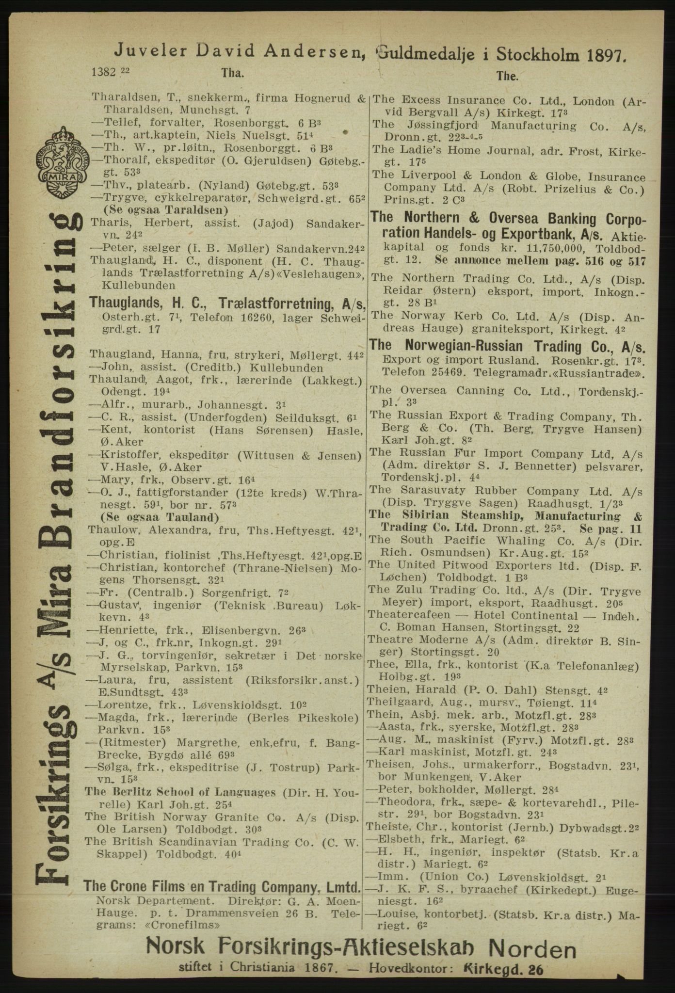 Kristiania/Oslo adressebok, PUBL/-, 1918, s. 1429