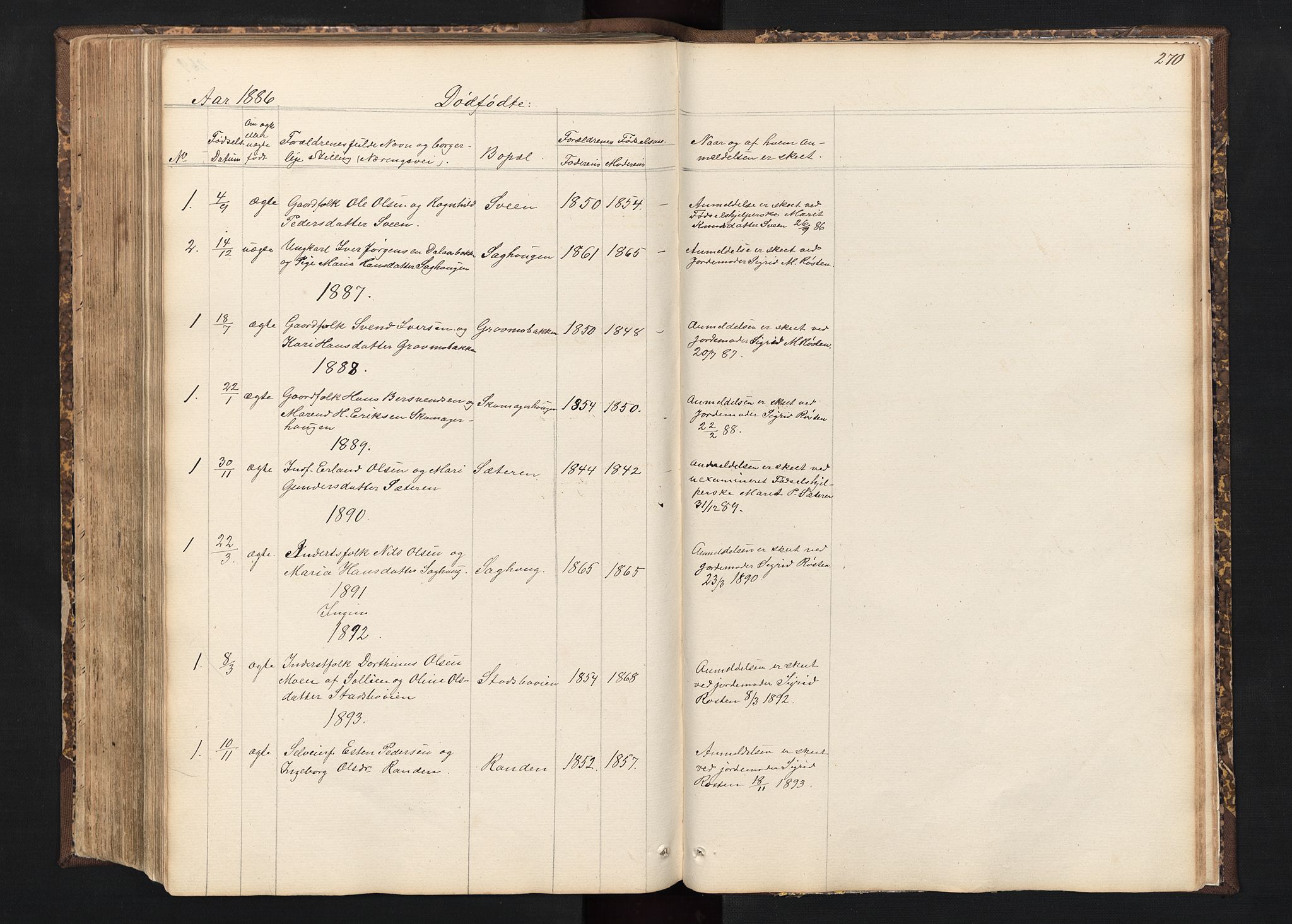 Alvdal prestekontor, AV/SAH-PREST-060/H/Ha/Hab/L0001: Klokkerbok nr. 1, 1857-1893, s. 270