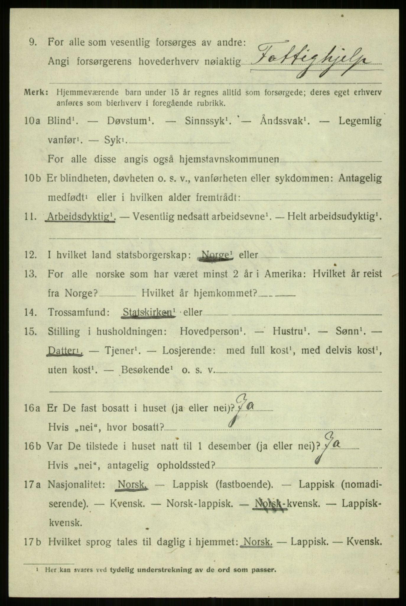 SATØ, Folketelling 1920 for 1911 Kvæfjord herred, 1920, s. 5742