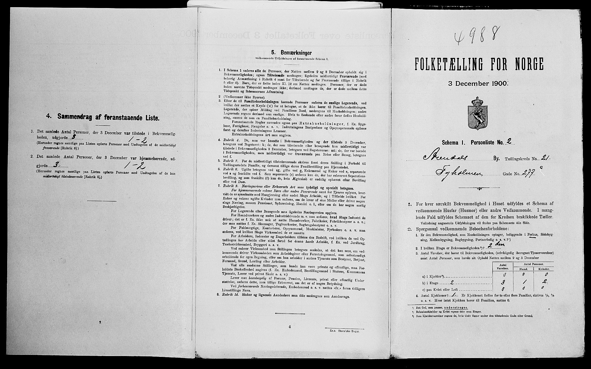 SAK, Folketelling 1900 for 0903 Arendal kjøpstad, 1900, s. 2526