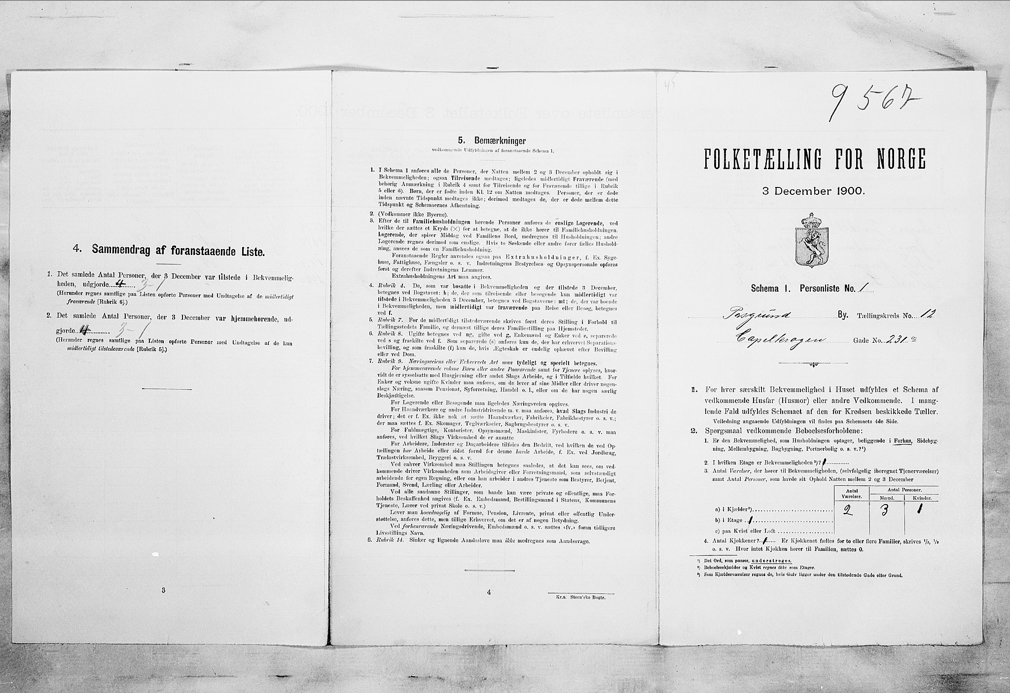 SAKO, Folketelling 1900 for 0805 Porsgrunn kjøpstad, 1900, s. 2340