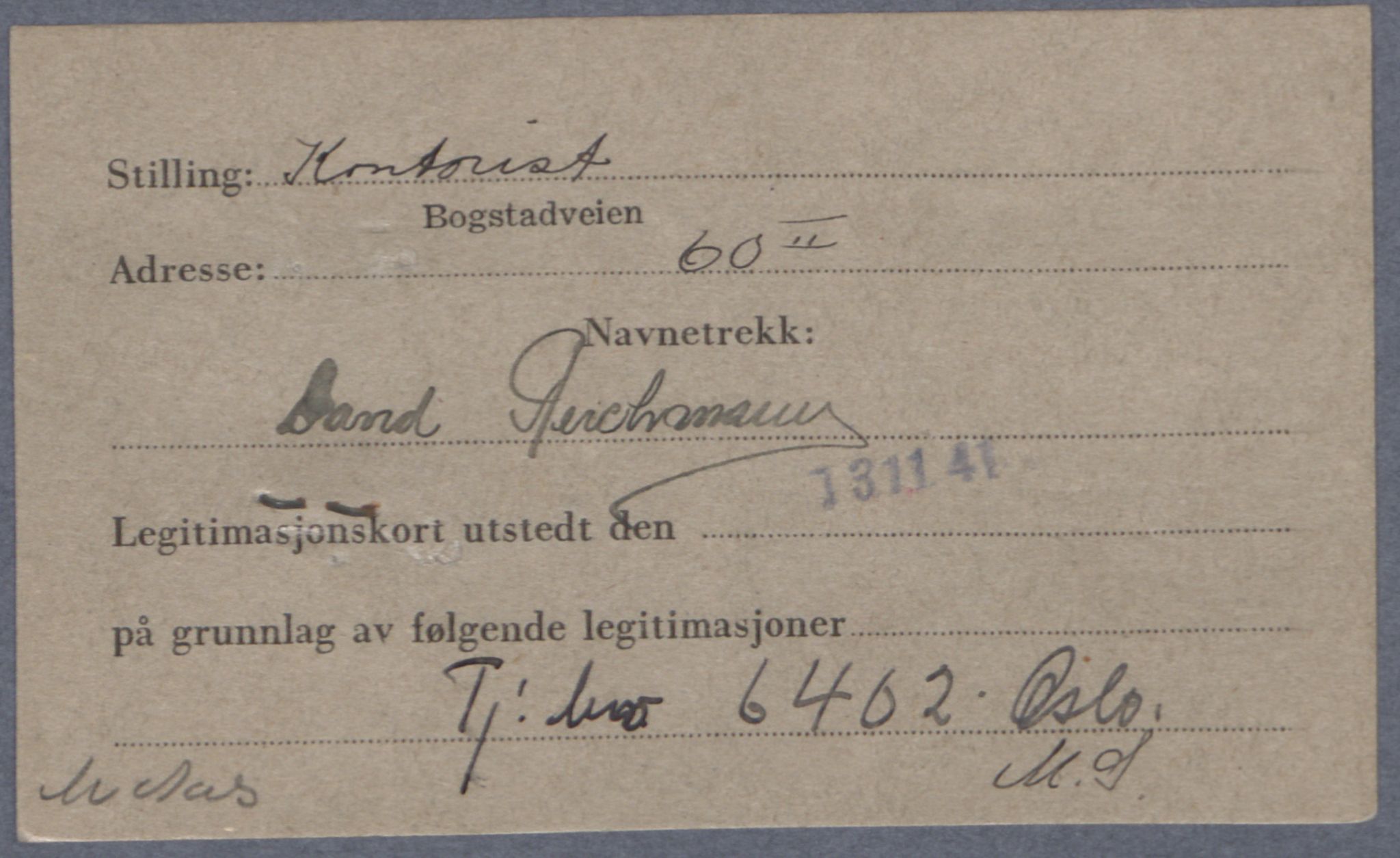 Sosialdepartementet, Våre Falne, RA/S-1708/E/Ee/L0021A: Fotografier av jøder på legitimasjonskort (1941-42), 1941-1942, s. 282