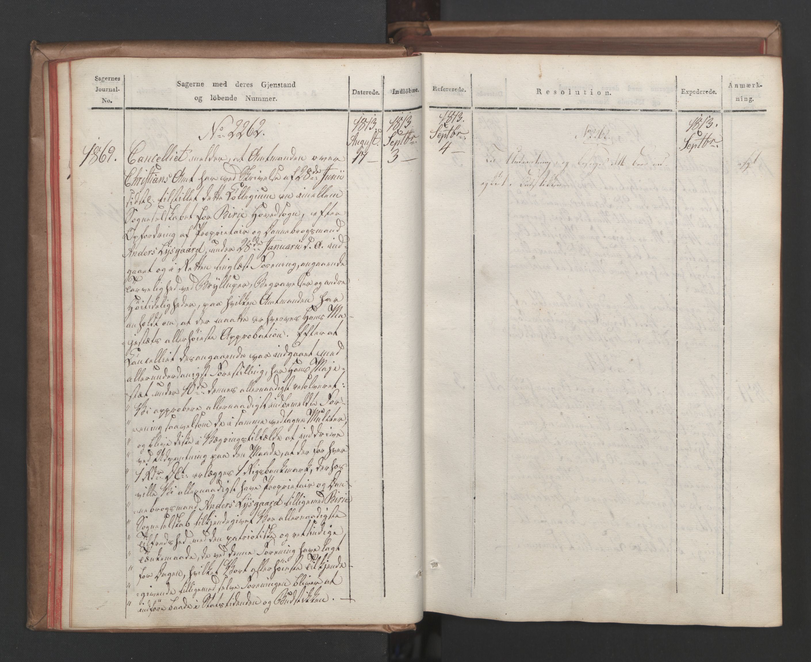 Stattholderembetet 1810-1814, 1. kontor (Kontor A), AV/RA-EA-2872/Aa/L0005: Kollegial referatprotokoll,  j.nr. 1850-2054,  l.nr. 2241-3167, 1813-1814, s. 17