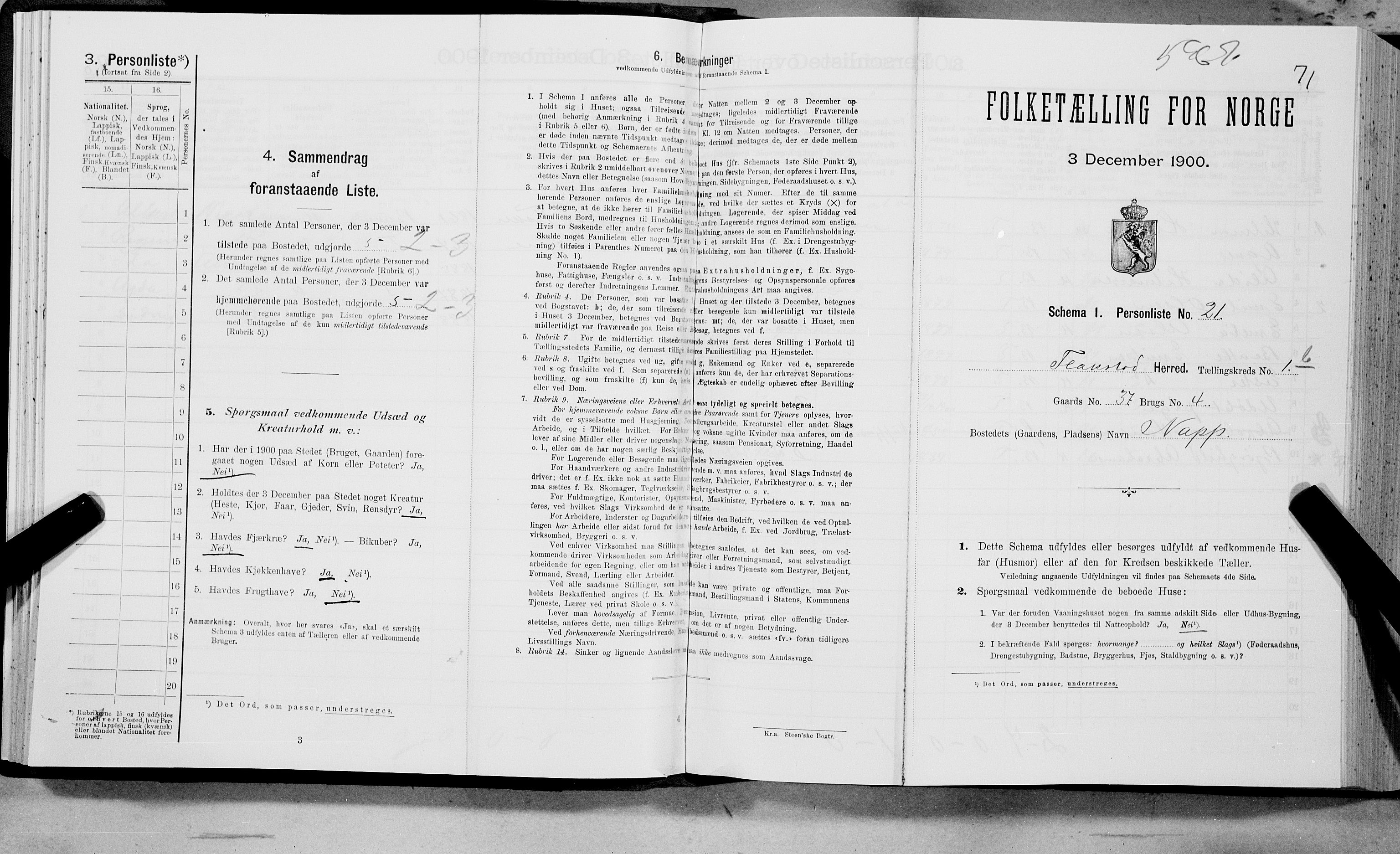 SAT, Folketelling 1900 for 1859 Flakstad herred, 1900, s. 90