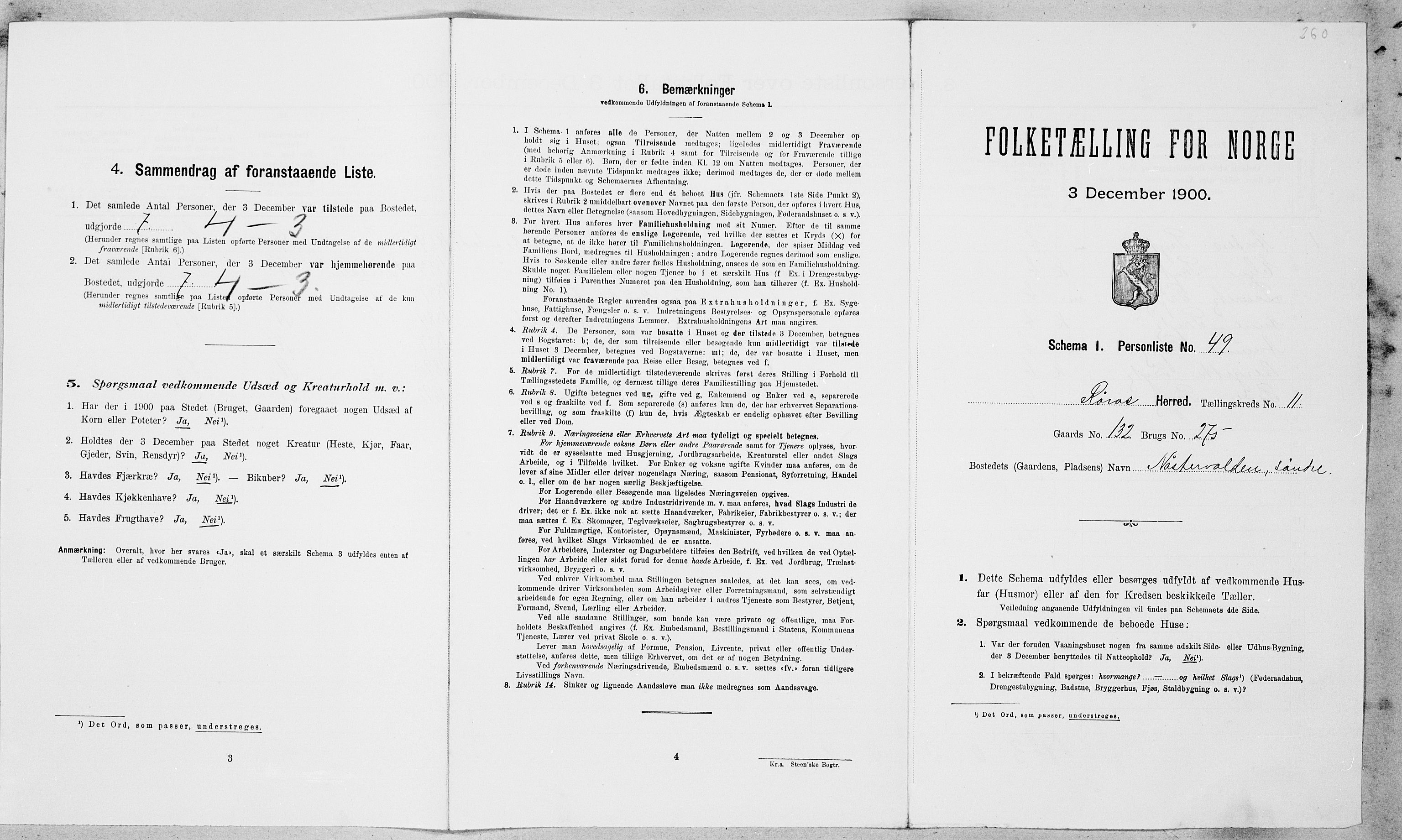 SAT, Folketelling 1900 for 1640 Røros herred, 1900, s. 1242