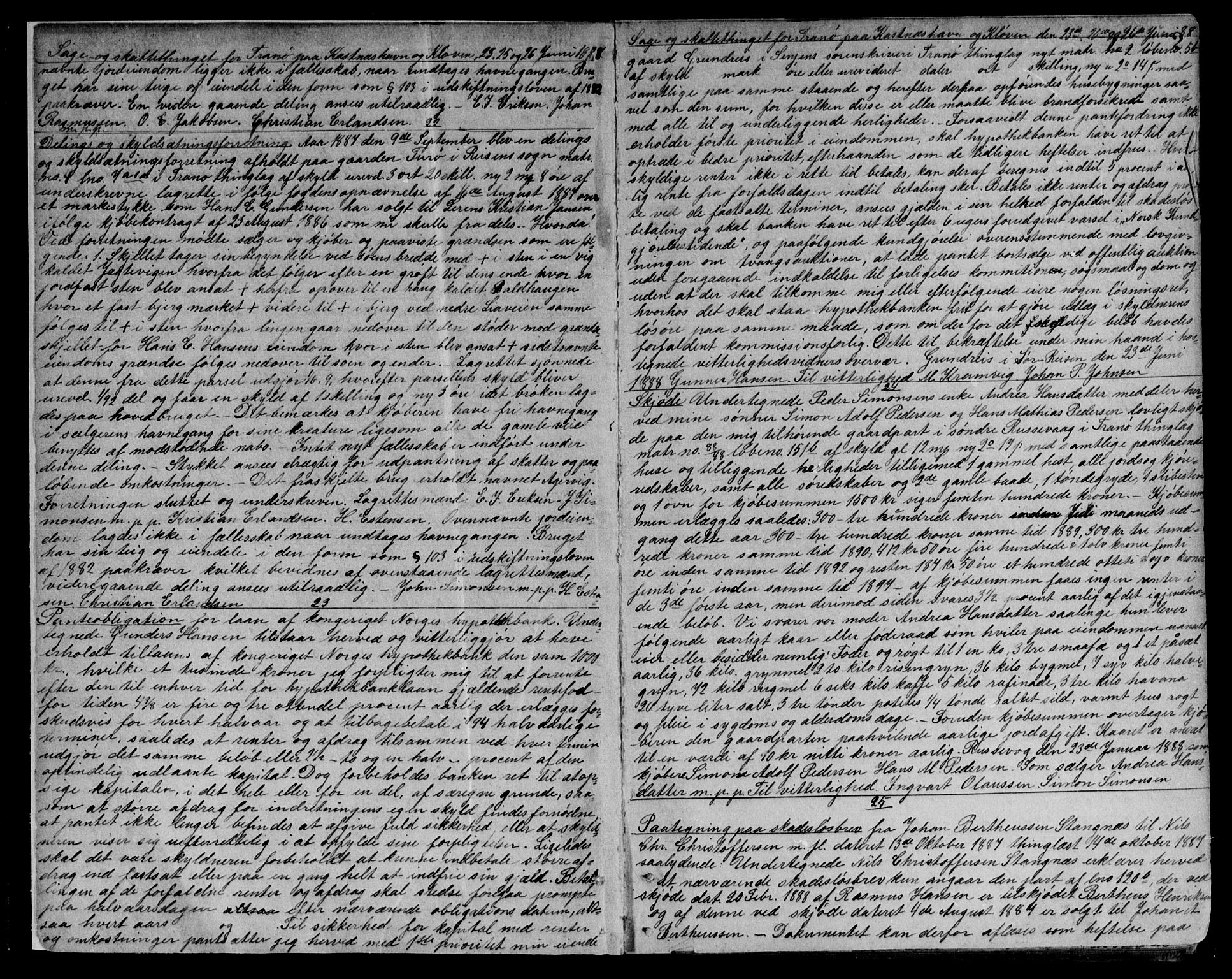 Senja sorenskriveri 1855-, SATØ/S-0048/1/H/Hd/L0015: Pantebok nr. 15, 1888-1890, s. 2